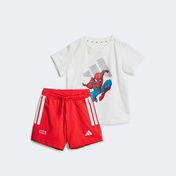 adidas X Marvel Spiderman Çocuk Beyaz/Kırmızı Şort Takımı