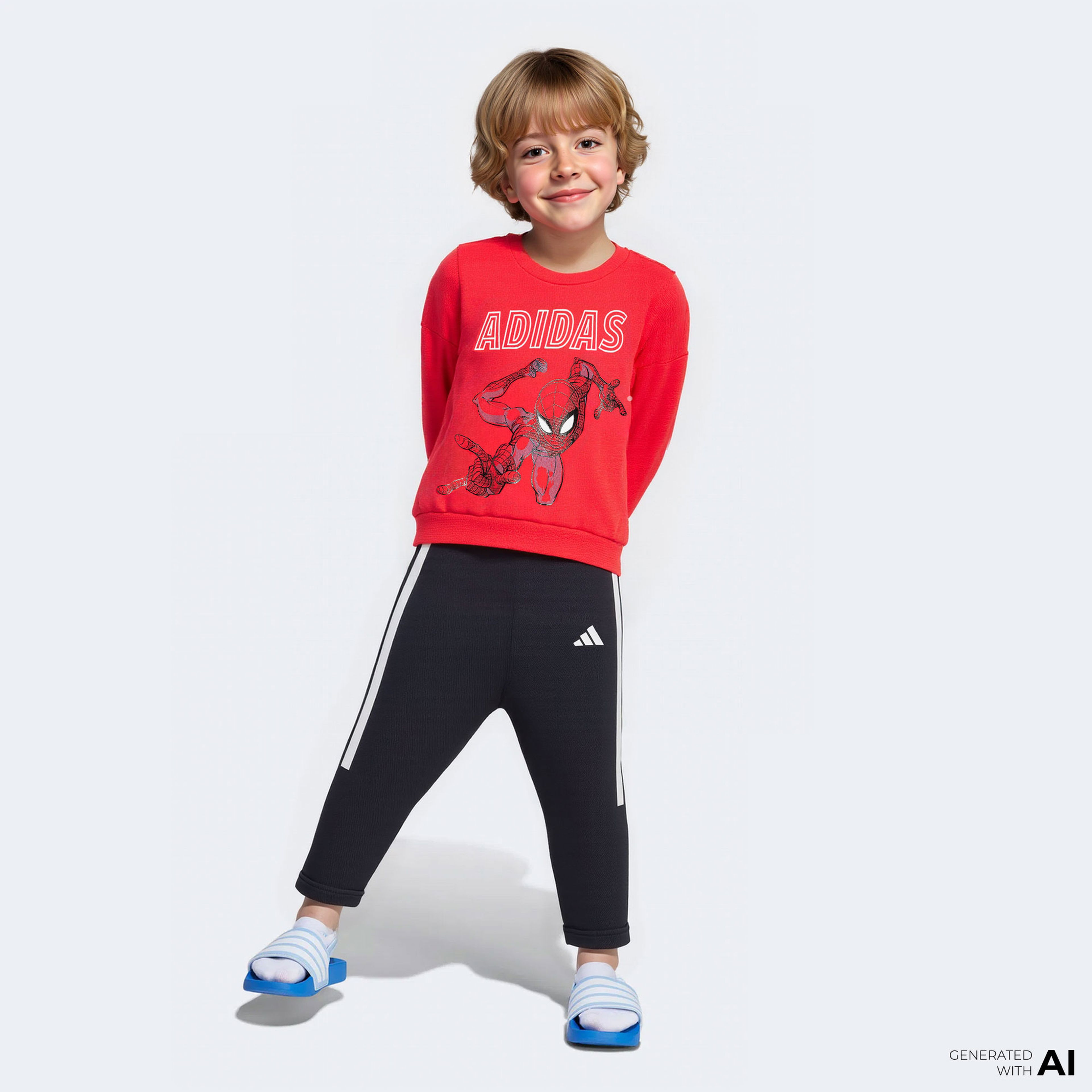 adidas X Marvel Spiderman Çocuk Siyah/Kırmızı Eşofman Takımı