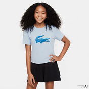 Lacoste Erkek Çocuk Oversize Fit Bisiklet Yaka Baskılı Mavi T-Shirt