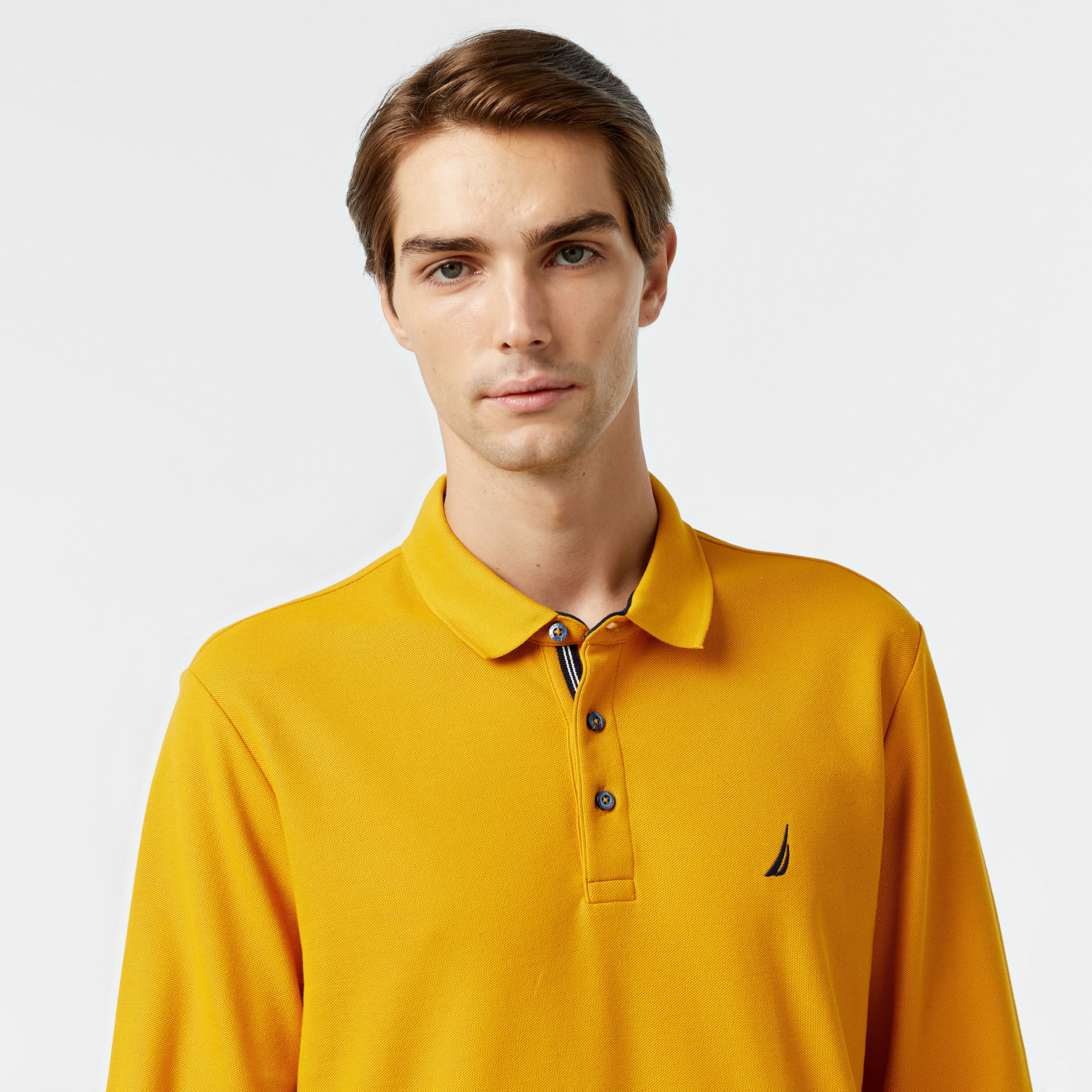Nautica Erkek Sarı Uzun Kollu Polo Yaka T-Shirt