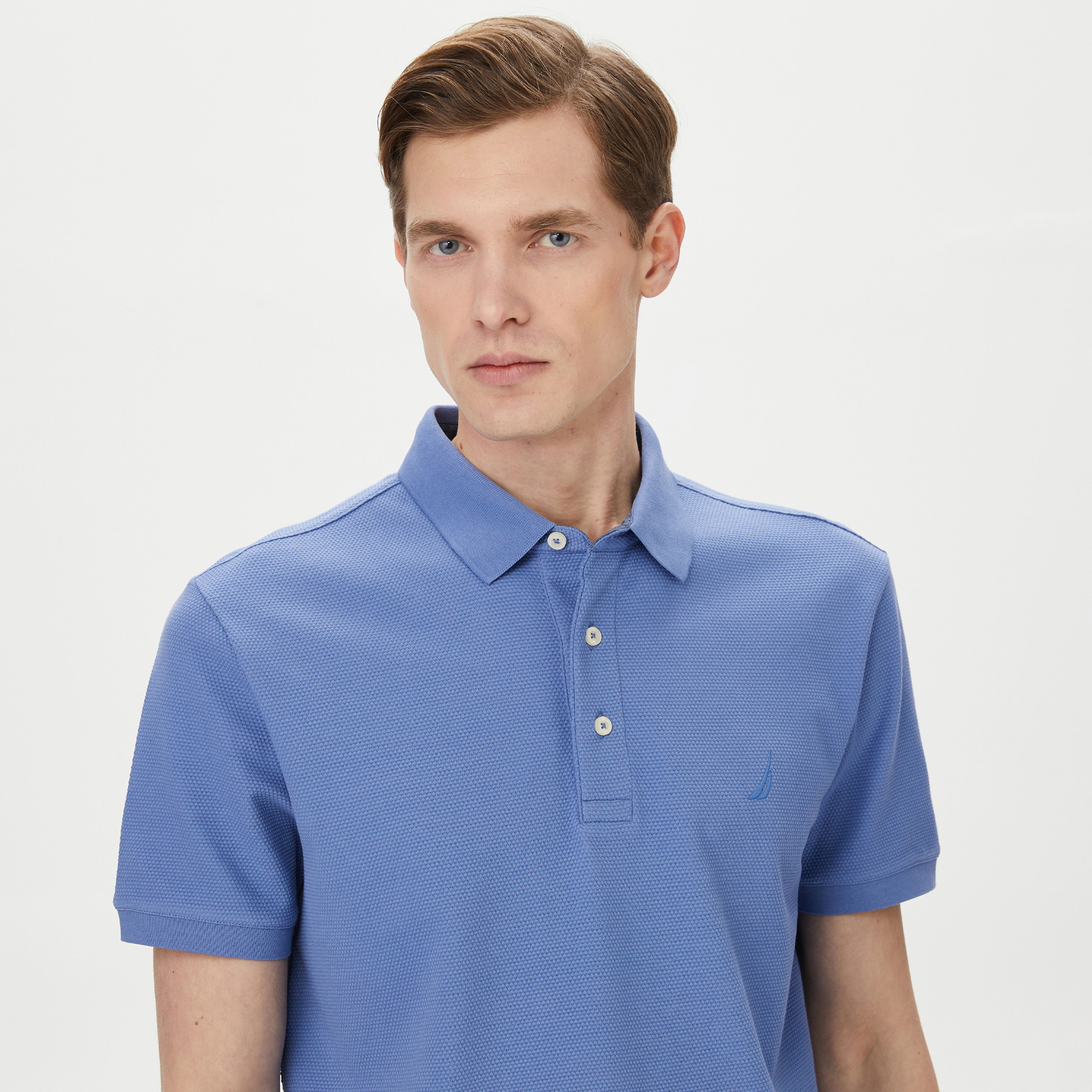 Nautica Erkek Mavi Slim Fit Kısa Kollu Polo Yaka T-Shirt
