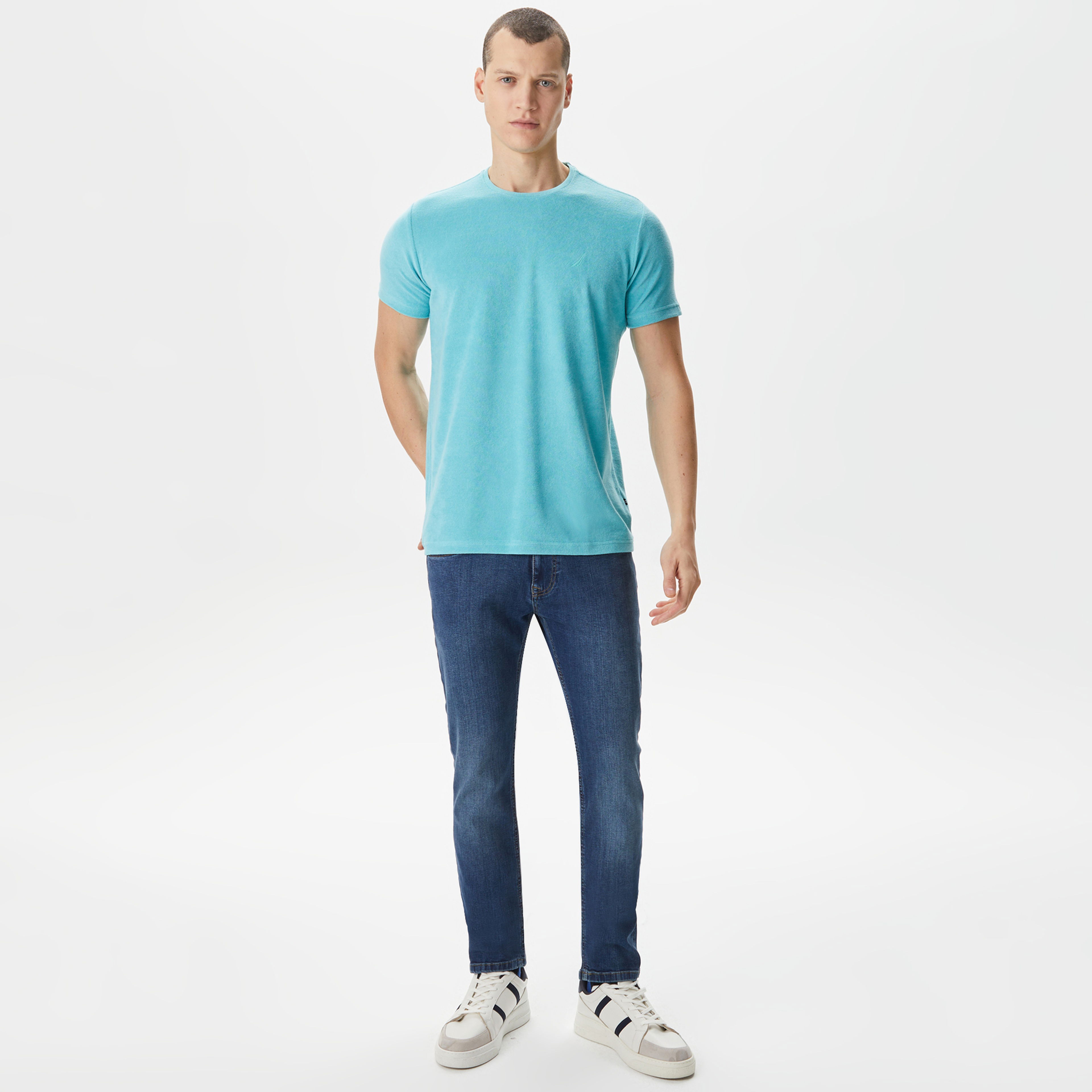Nautica Erkek Mavi Standart Fit T-Shirt