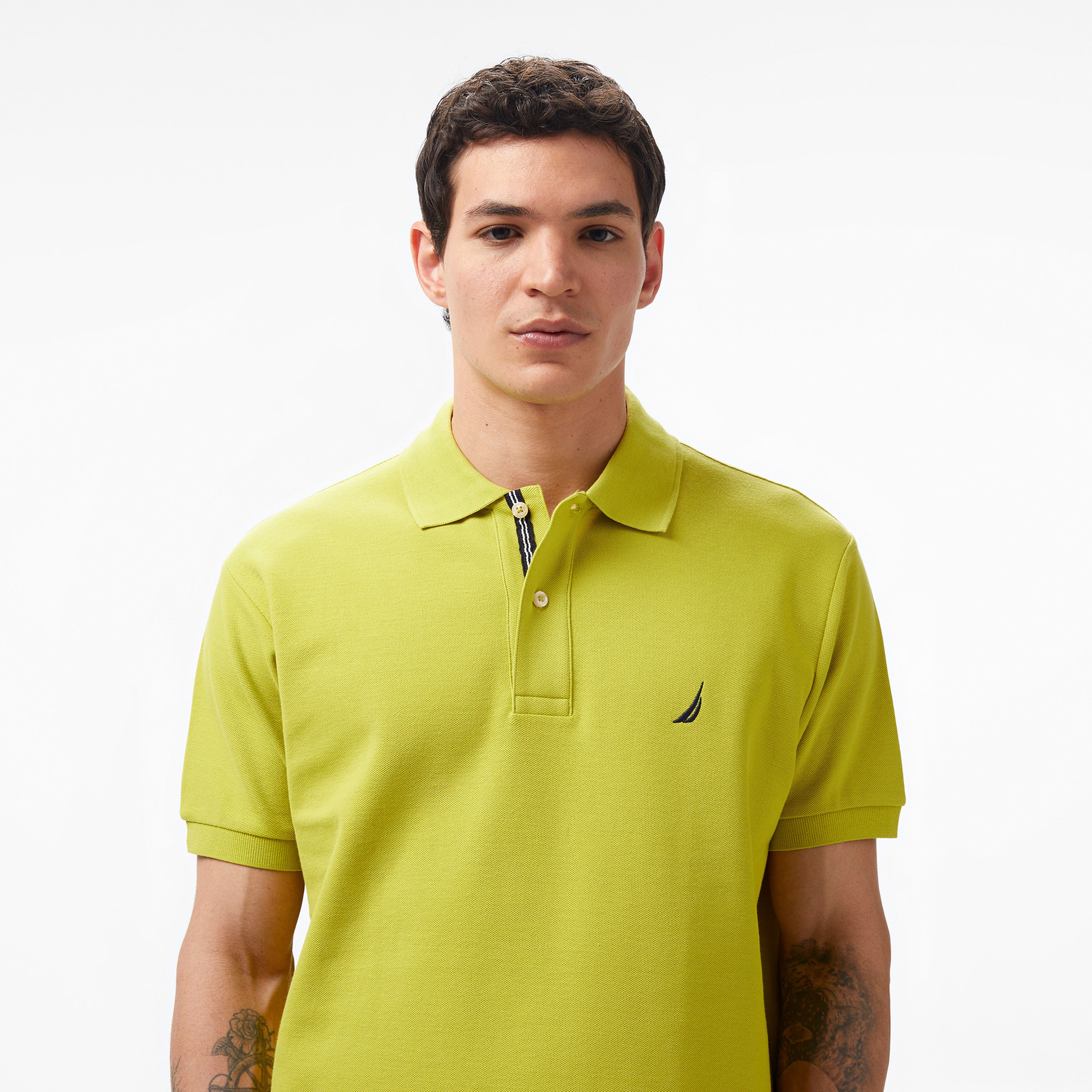 Nautica Erkek Yeşil Classic Fit Kısa Kollu Polo Yaka T-Shirt