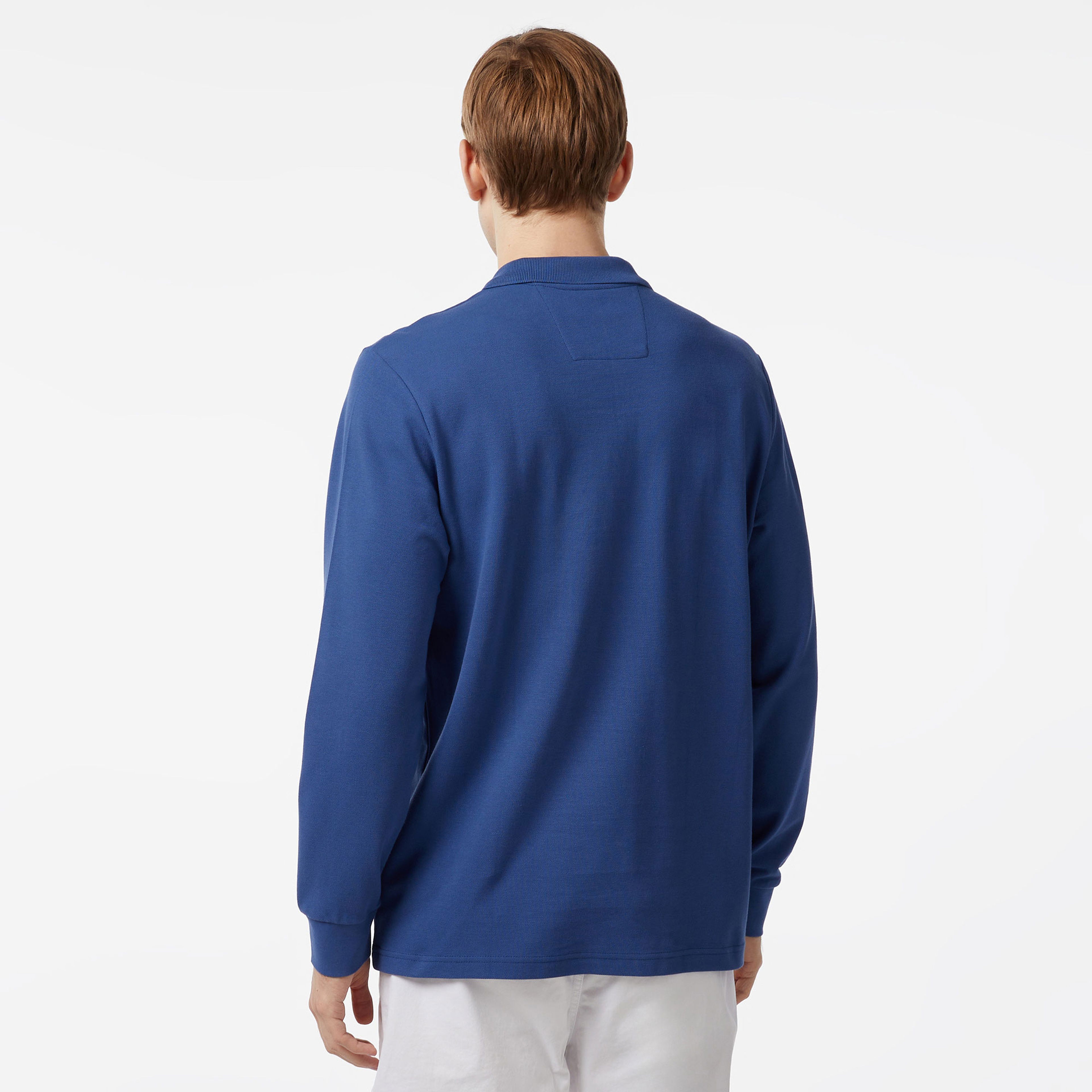 Nautica Erkek Mavi Classic Fit Uzun Kollu Polo