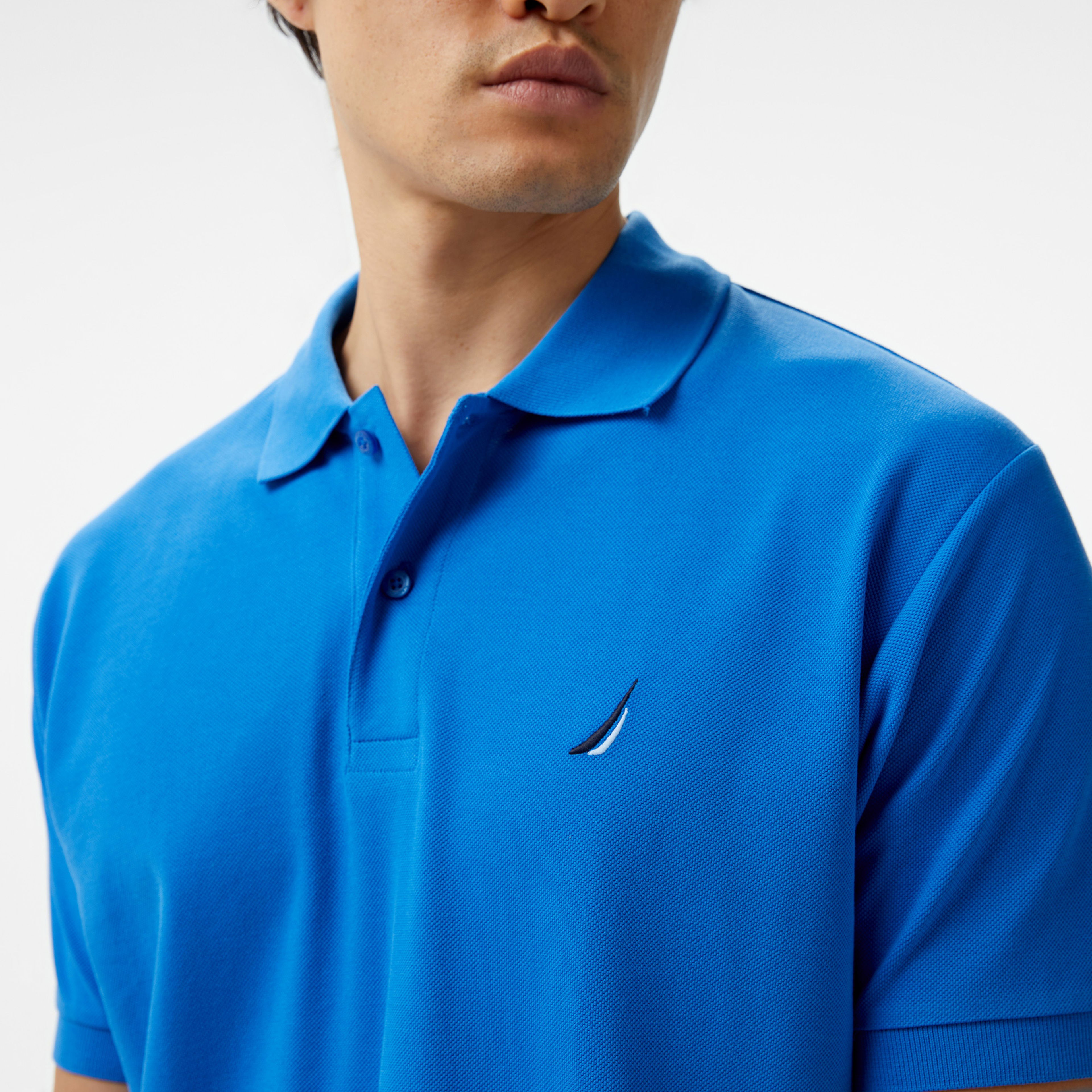 Nautica Erkek Mavi Classic Fit Kısa Kollu Polo Yaka T-Shirt