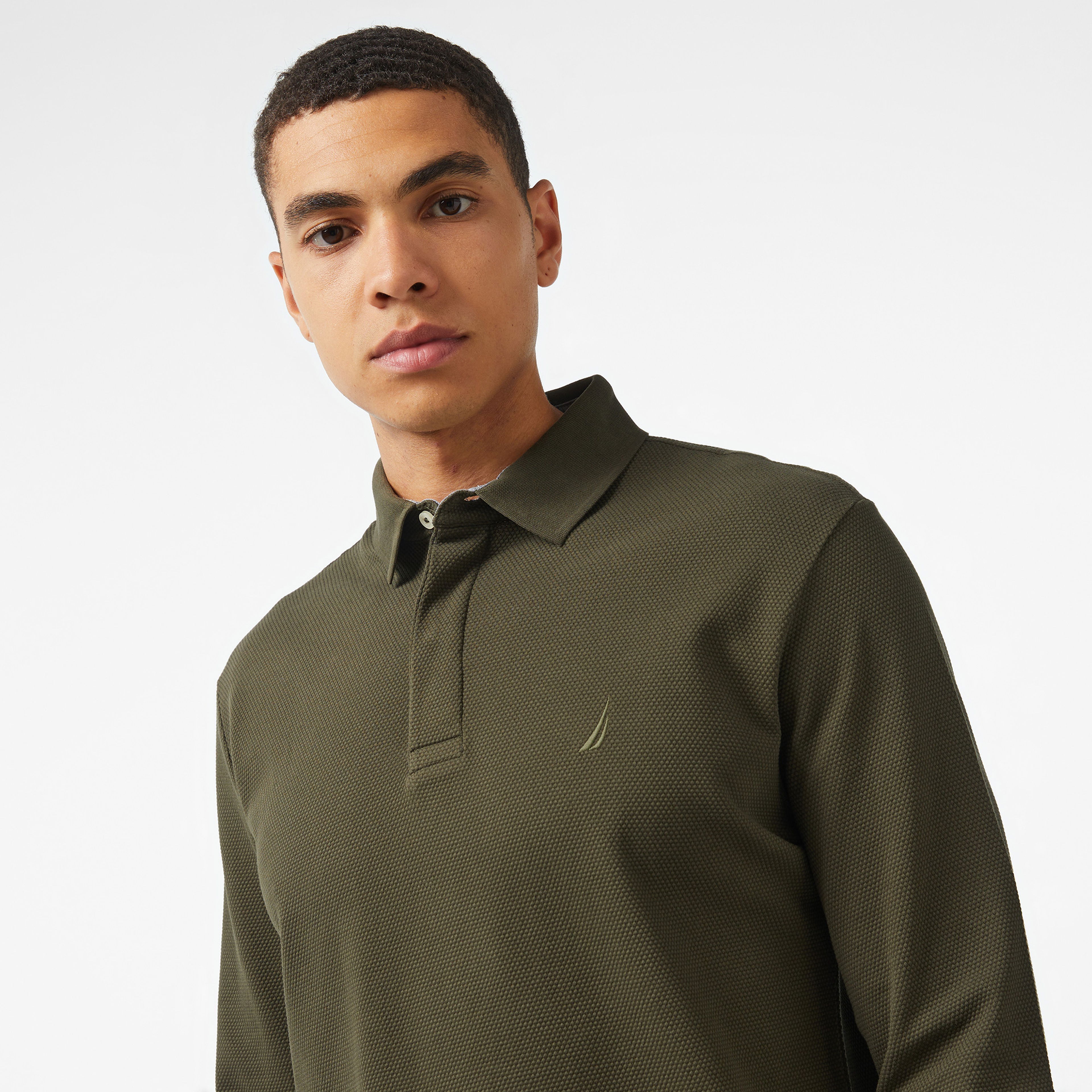 Nautica Erkek Yeşil Slim Fit Uzun Kollu Polo Yaka T-Shirt