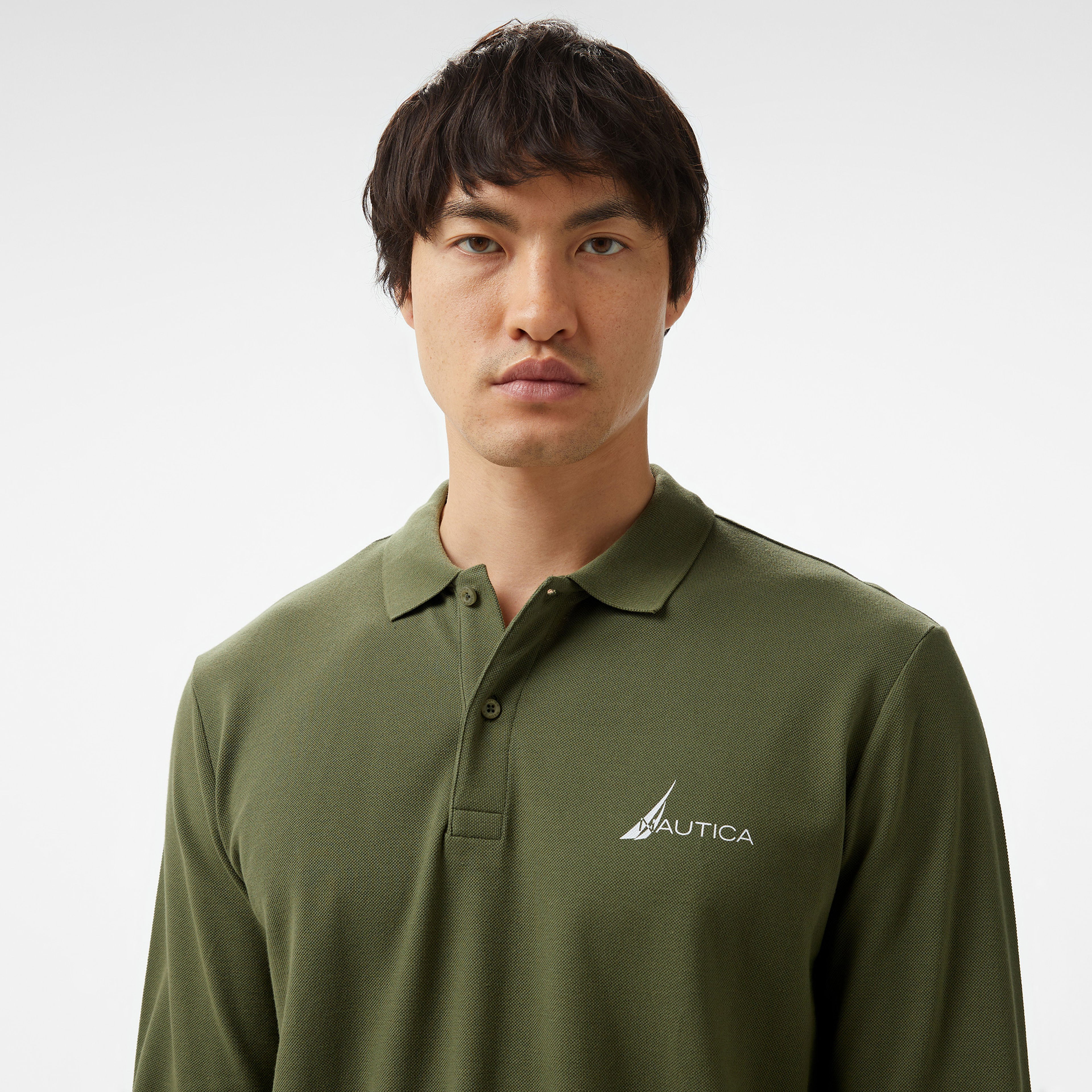 Nautica Erkek Yeşil Classic Fit Uzun Kollu Polo