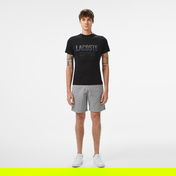 Lacoste Erkek Slim Fit Bisiklet Yaka Baskılı Siyah T-Shirt