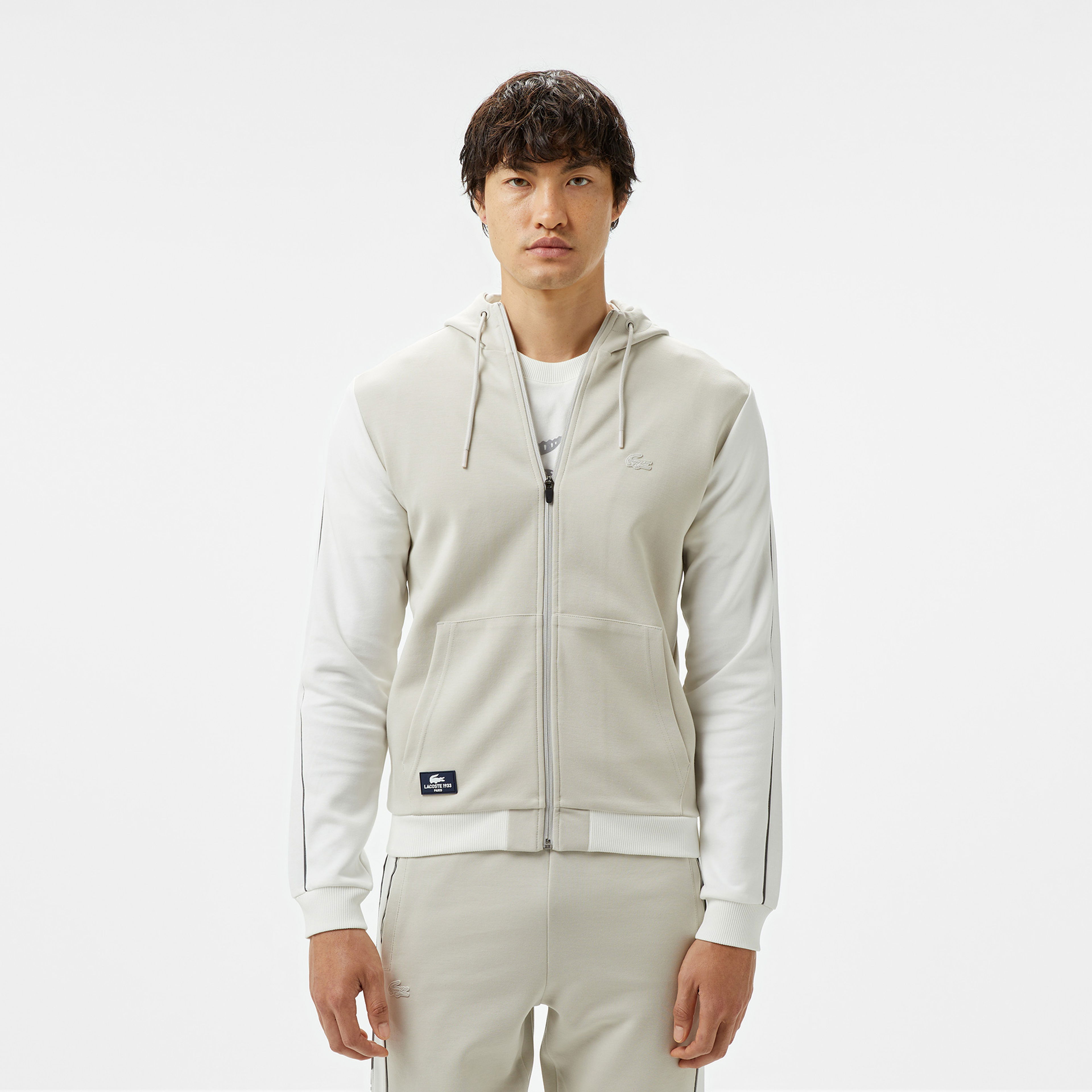 Lacoste Erkek Slim Fit Kapüşonlu Gri Sweatshirt