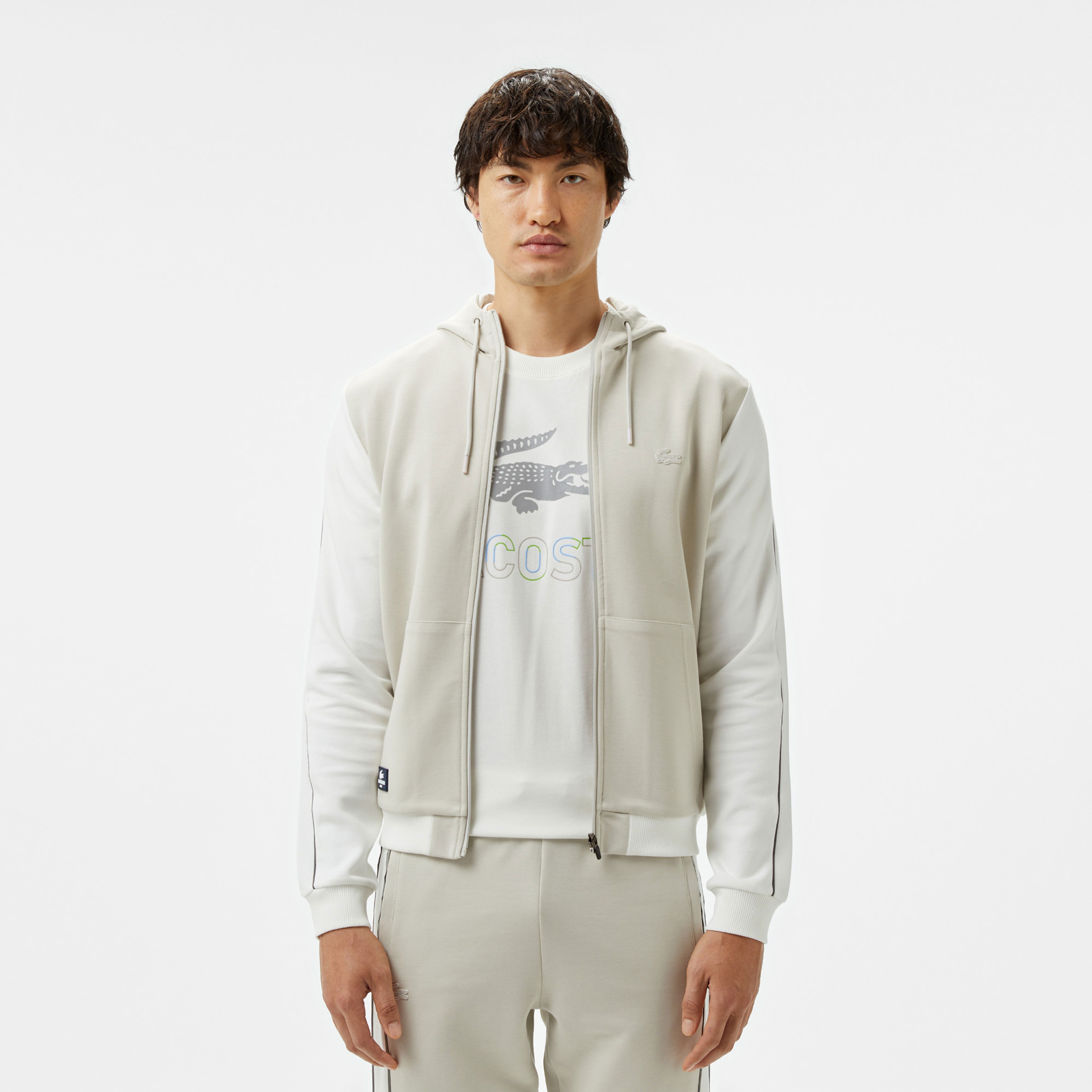 Lacoste Erkek Slim Fit Kapüşonlu Gri Sweatshirt