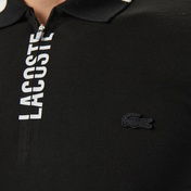 Lacoste Erkek Regular Fit Yarım Fermuarlı Baskılı Siyah Polo
