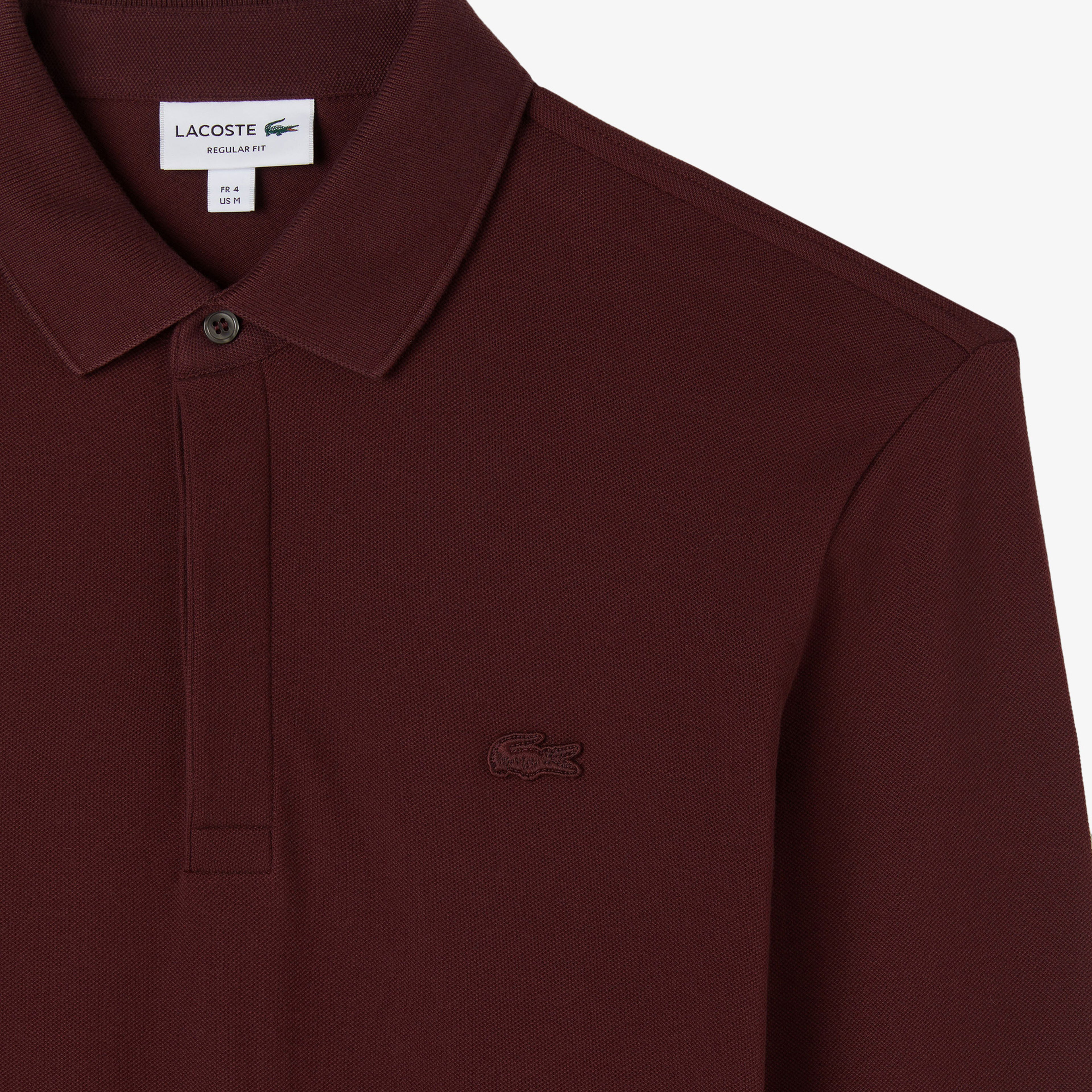 Lacoste Paris Erkek Regular Fit Uzun Kollu Bordo Polo