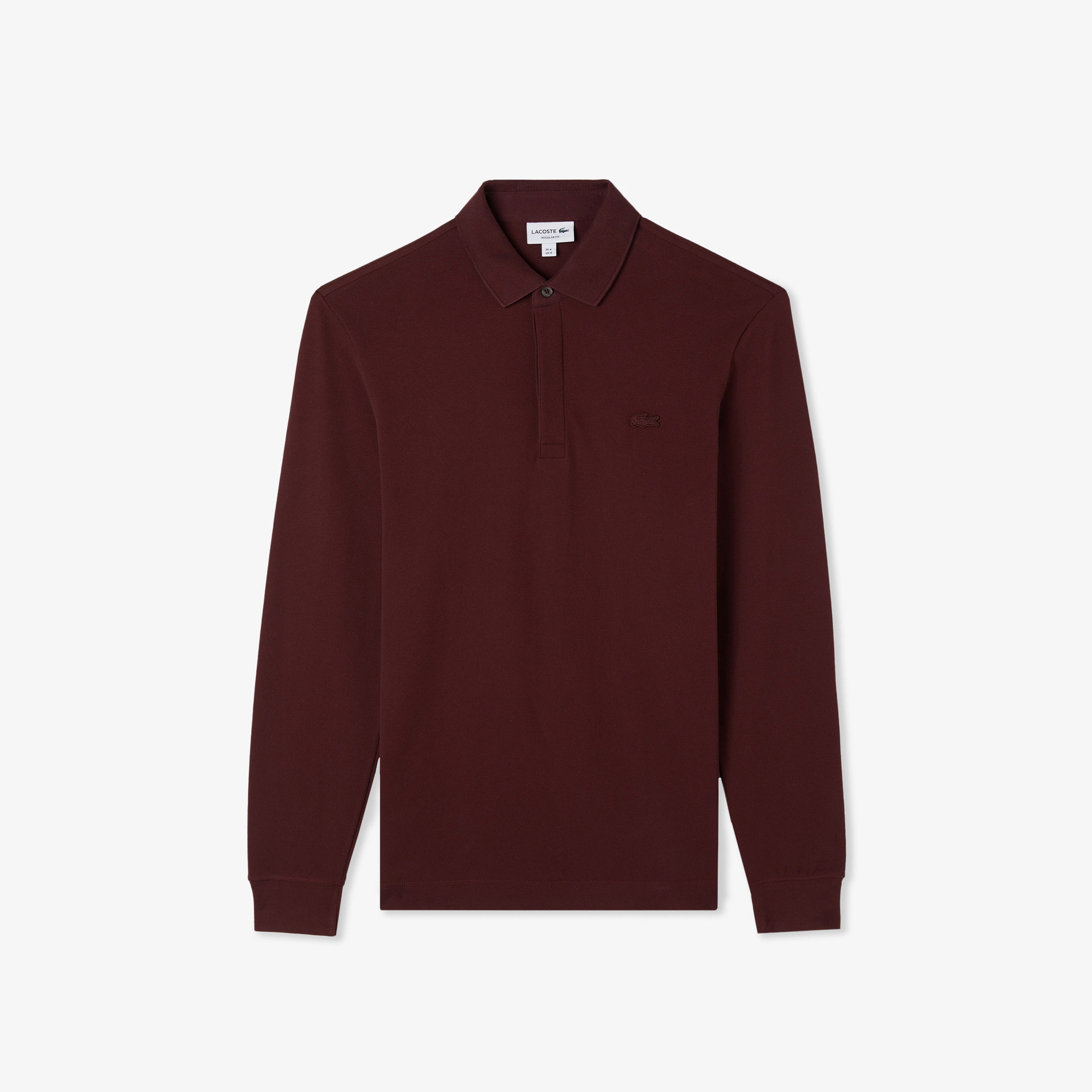 Lacoste Paris Erkek Regular Fit Uzun Kollu Bordo Polo