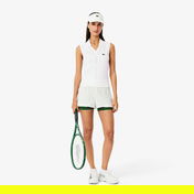 Lacoste Kadın Slim Fit Kolsuz Beyaz Polo