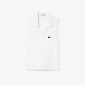 Lacoste Kadın Slim Fit Kolsuz Beyaz Polo