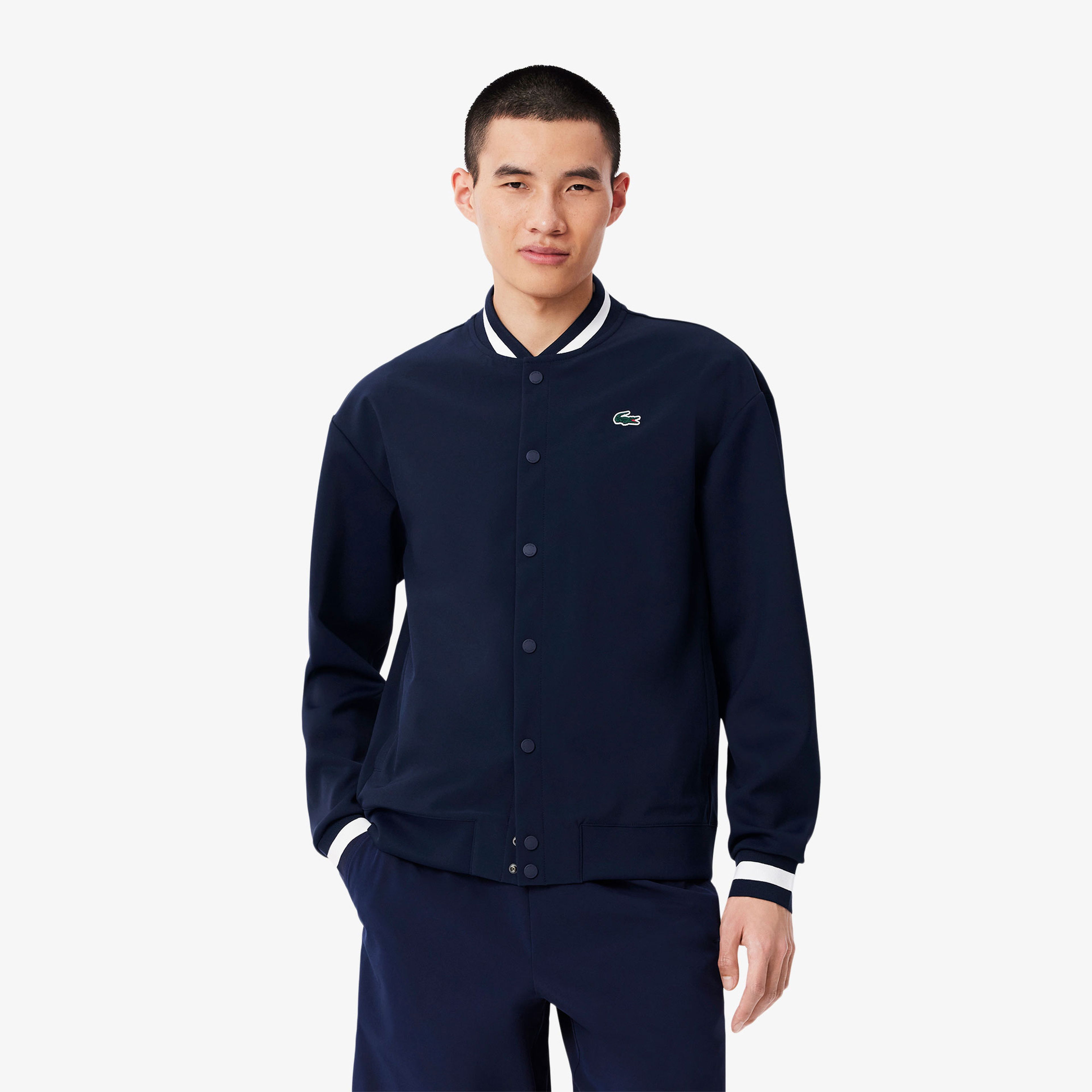 Lacoste Erkek Hakim Yaka Baskılı Lacivert Ceket