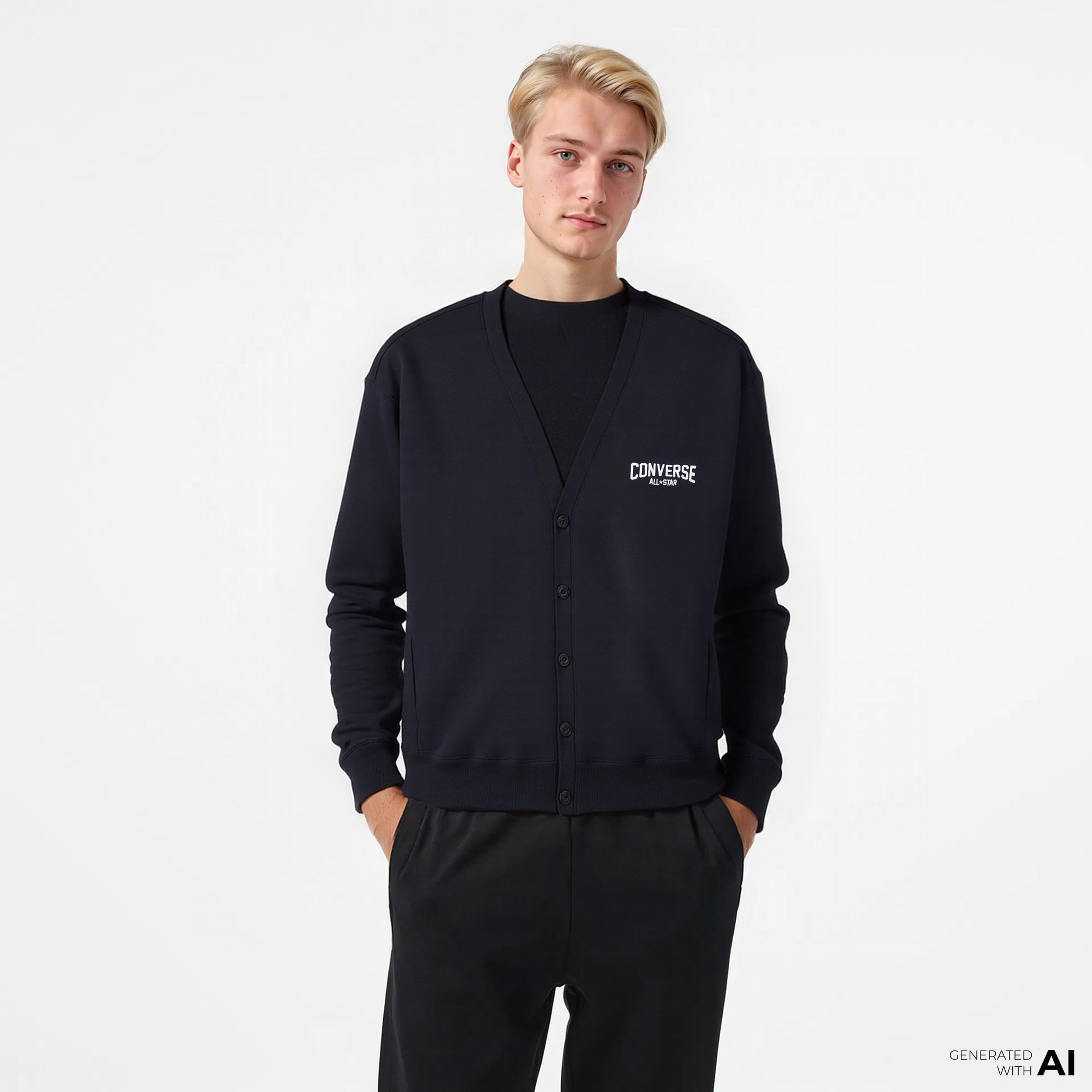 Converse Classic Erkek Siyah Sweatshirt