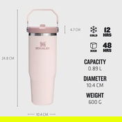 Stanley The IceFlow Flip Straw 2.0 Tumbler 0.89L Unisex Pembe Termos