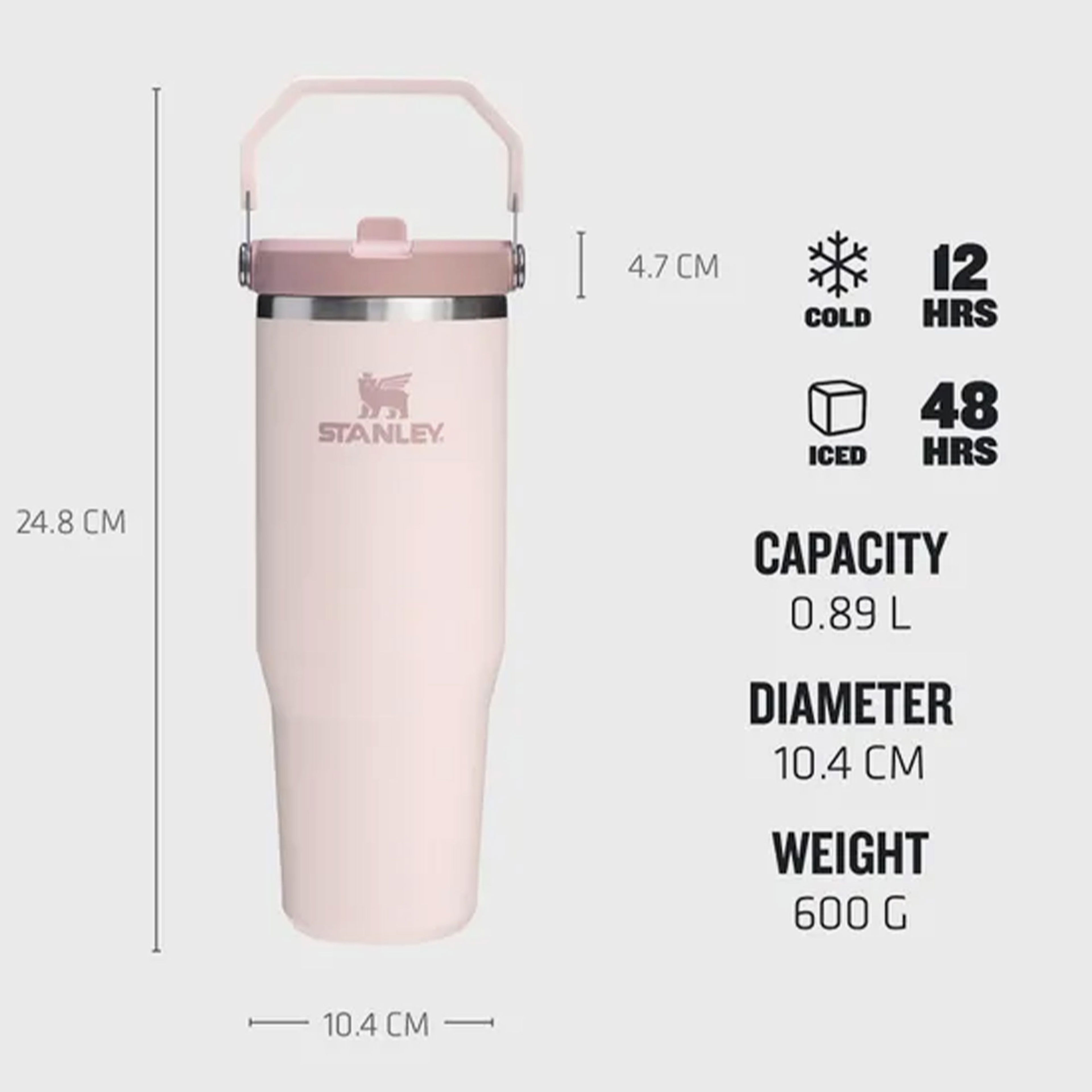 Stanley The IceFlow Flip Straw 2.0 Tumbler 0.89L Unisex Pembe Termos