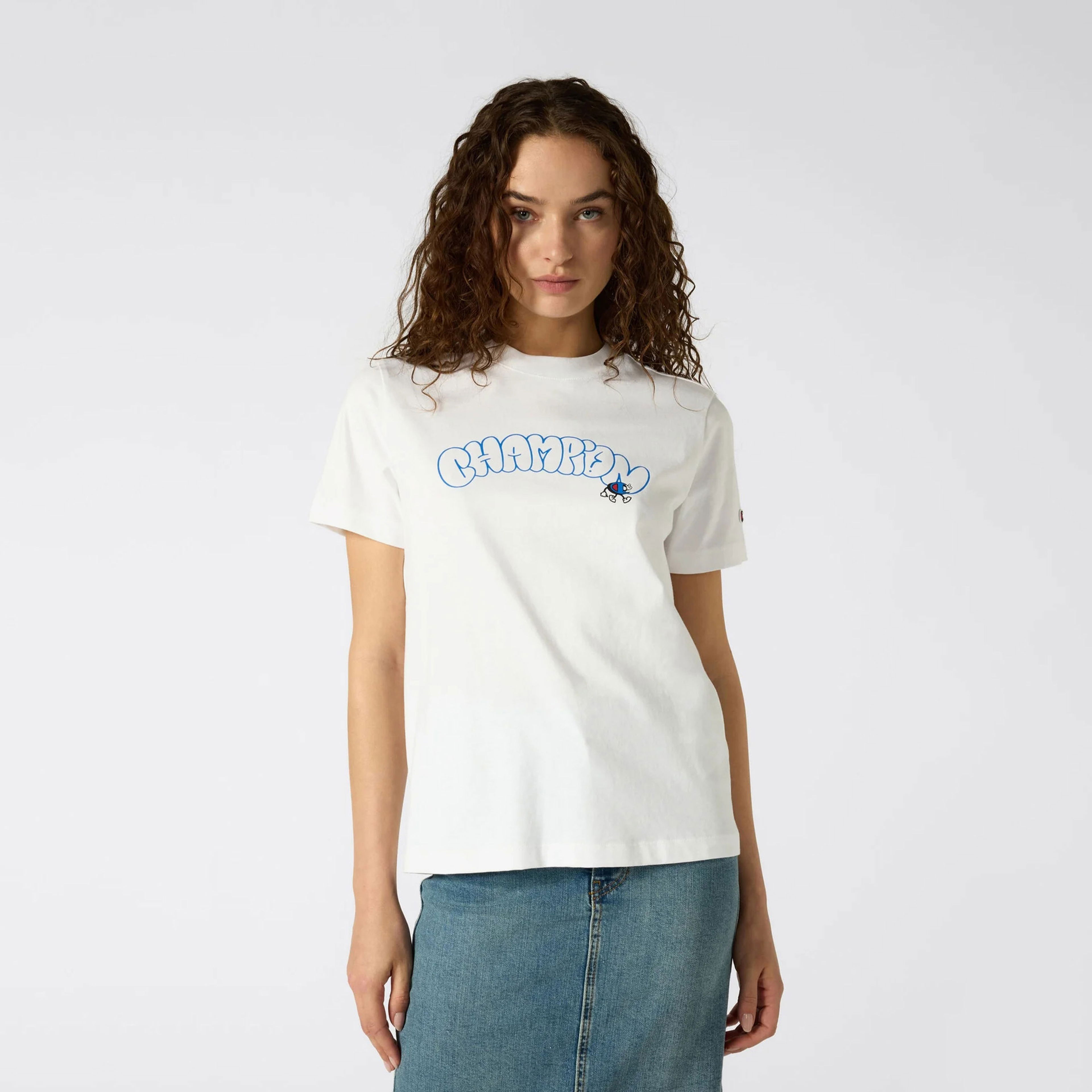 Champion C Table Kadın Beyaz T-Shirt
