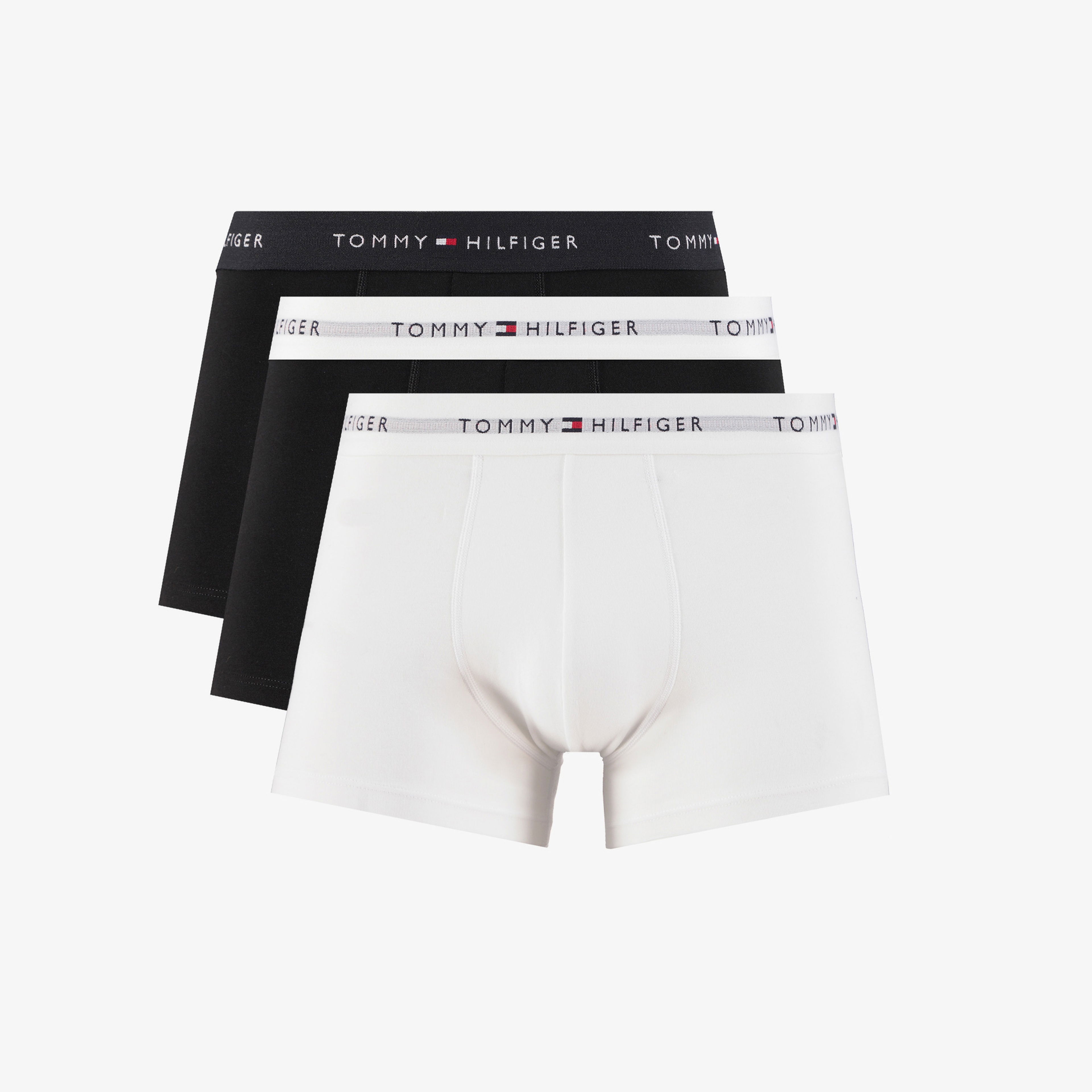 Tommy Hilfiger Microfibre Logo Erkek Siyah/Beyaz 3'lü Boxer