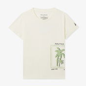 Nautica Erkek Çocuk Krem Regular Fit Baskılı T-Shirt