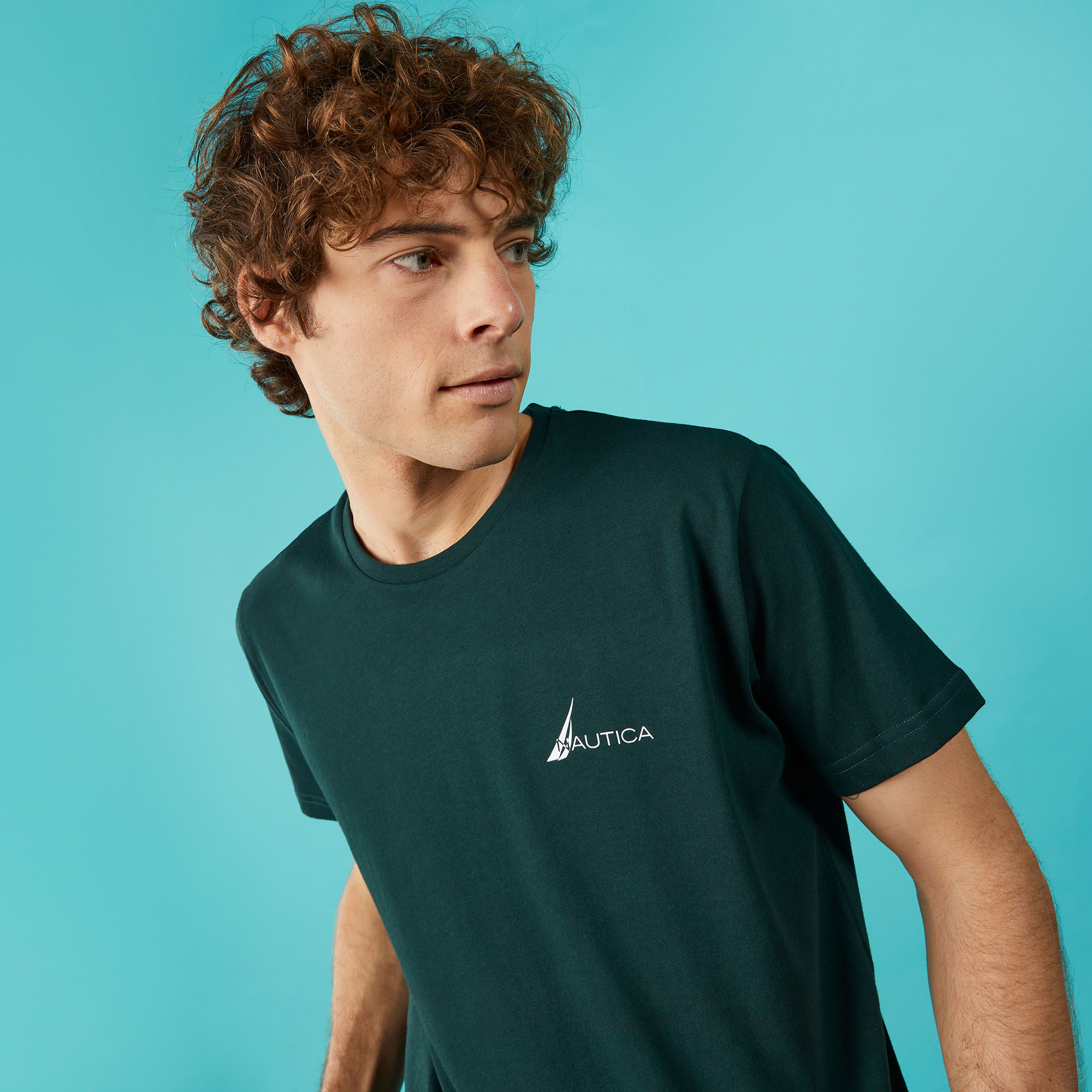 Nautica Erkek Yeşil Kısa Kollu Standart Fit T-Shirt