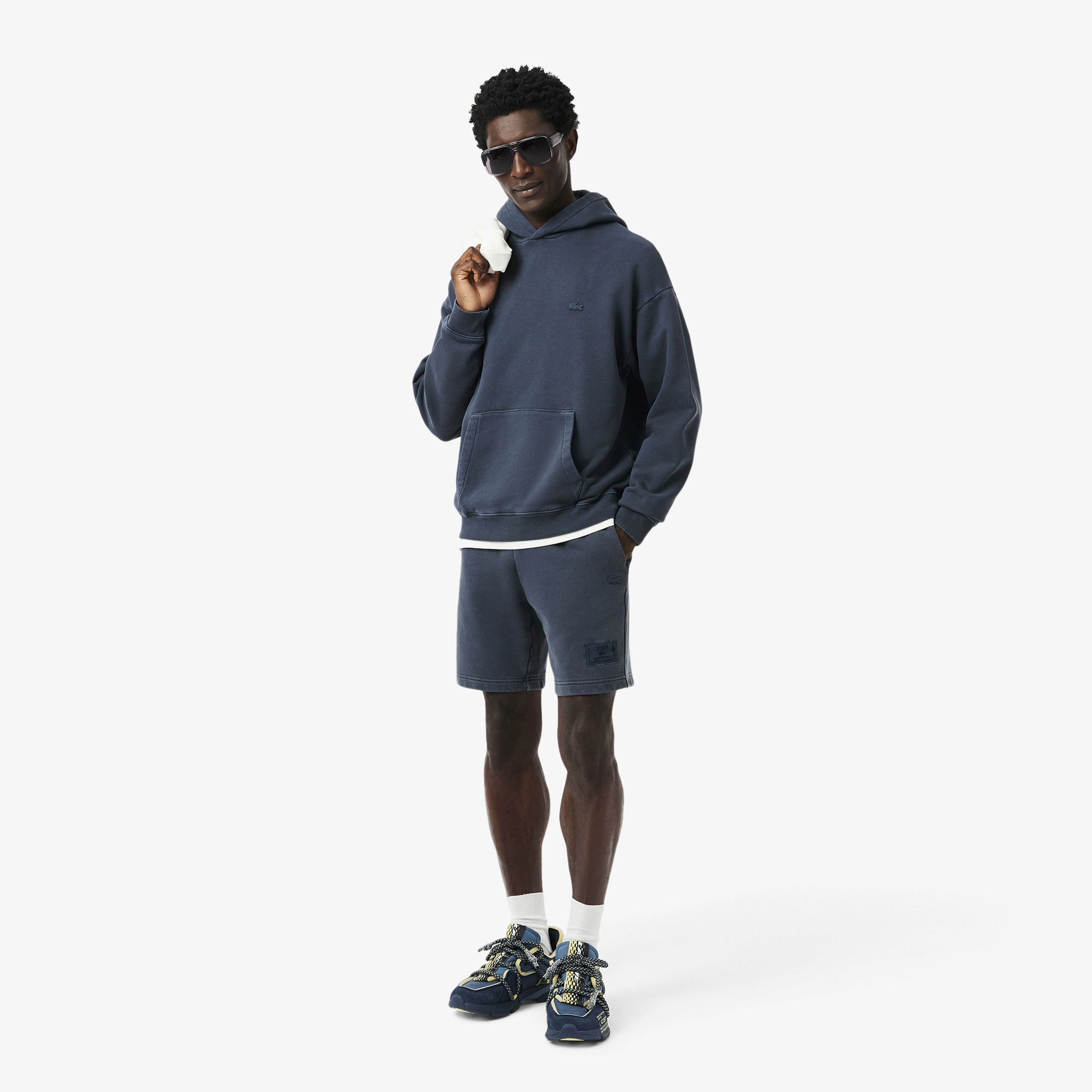 Lacoste Erkek Loose Fit Kapüşonlu Lacivert Sweatshirt
