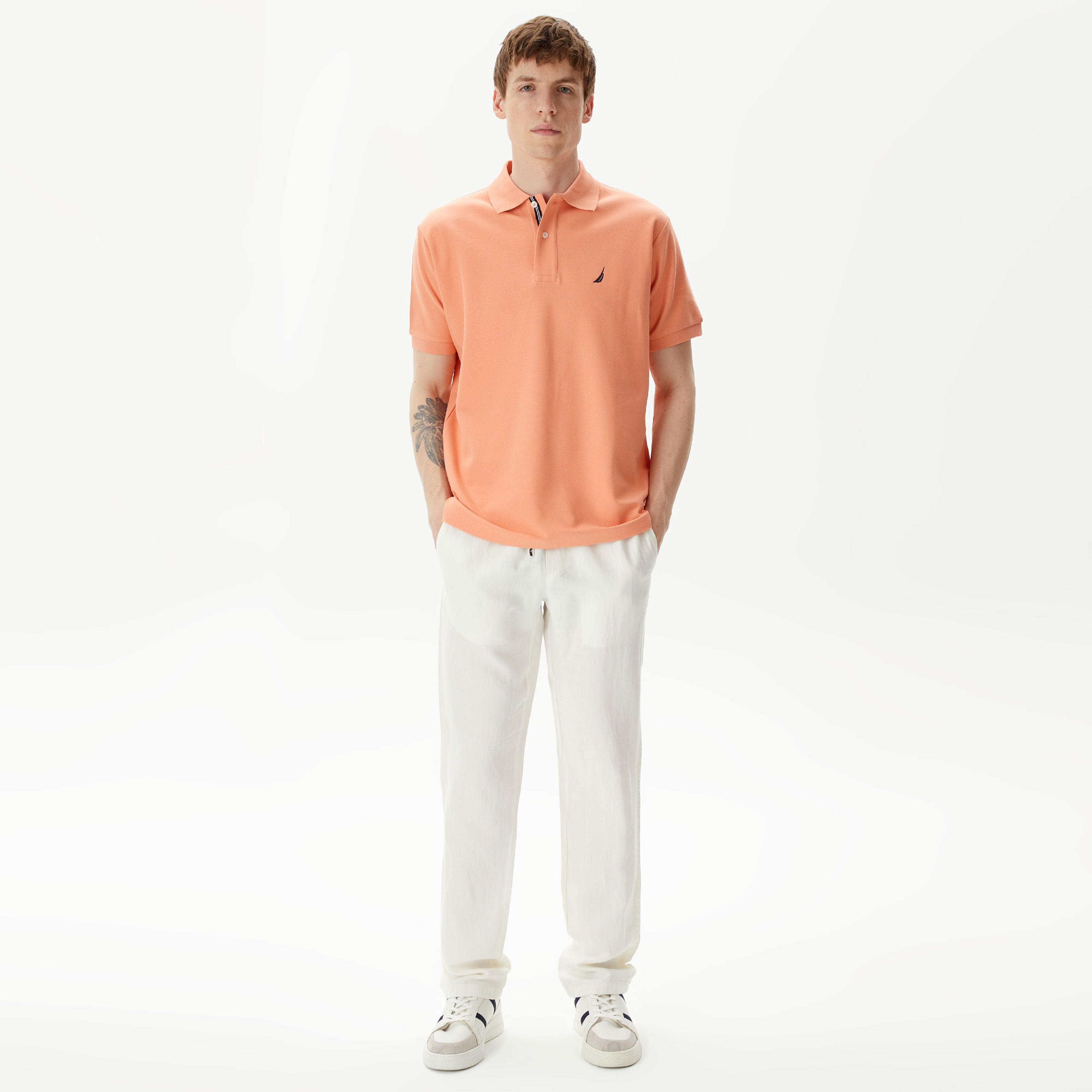 Nautica Erkek Turuncu Classic Fit Kısa Kollu Polo Yaka T-Shirt