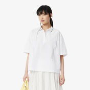 Lacoste Kadın Oversize Fit Kısa Kollu Beyaz Polo
