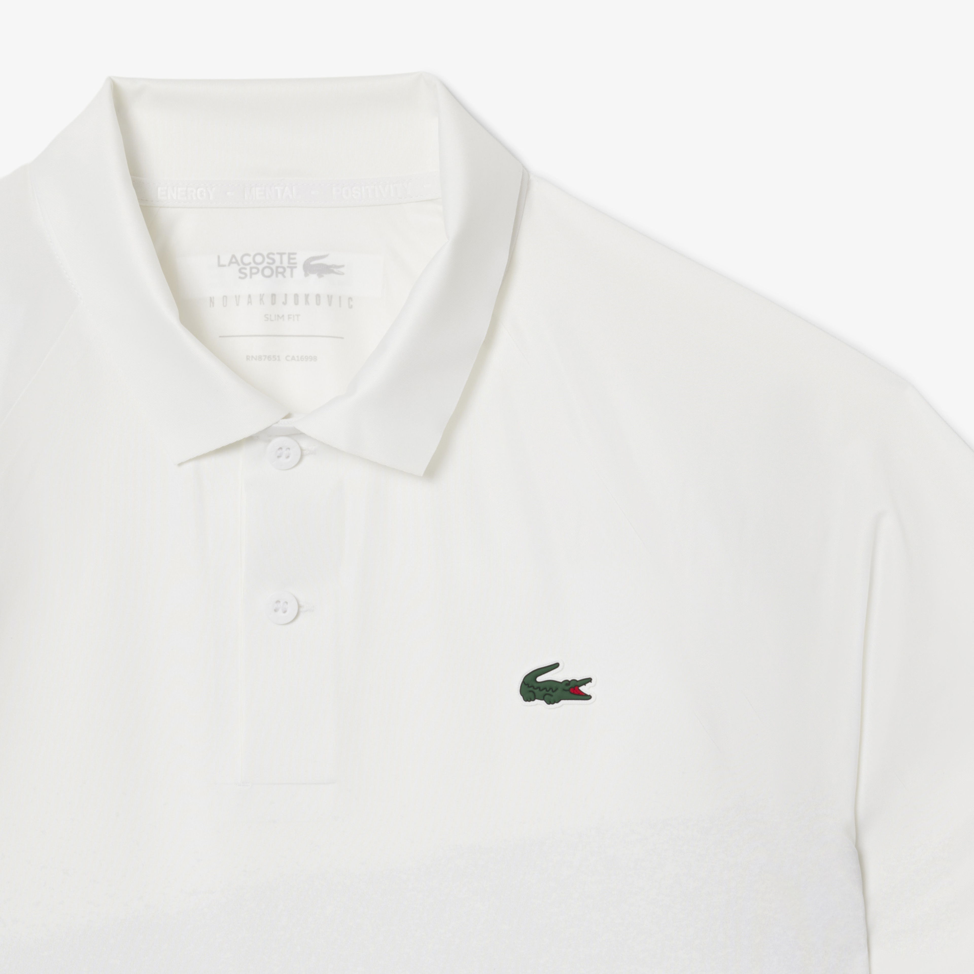 Lacoste SPORT X Novak Djokovic Erkek Slim Fit Baskılı Beyaz Polo