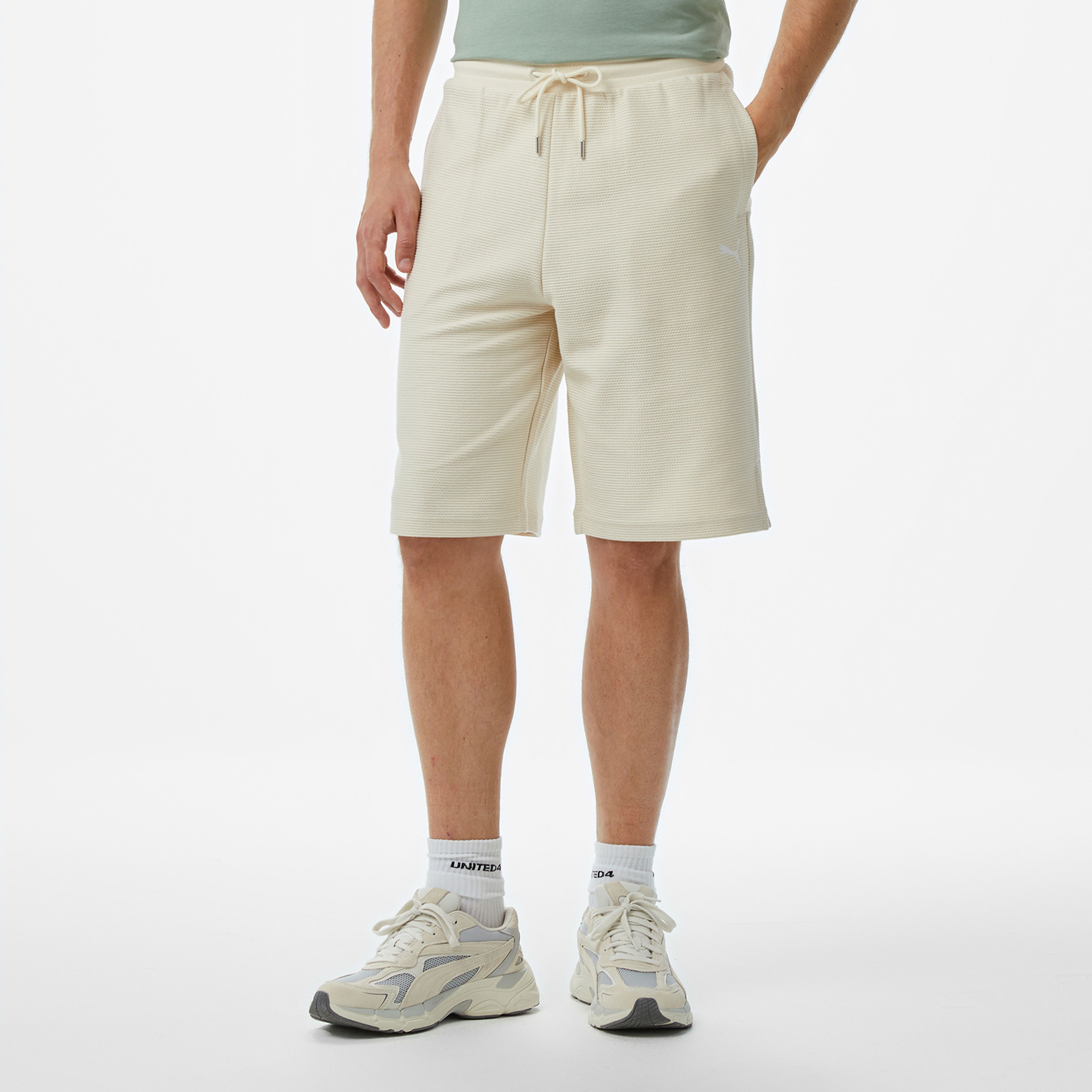 Puma Premium Ess Jacquard Erkek Krem Şort