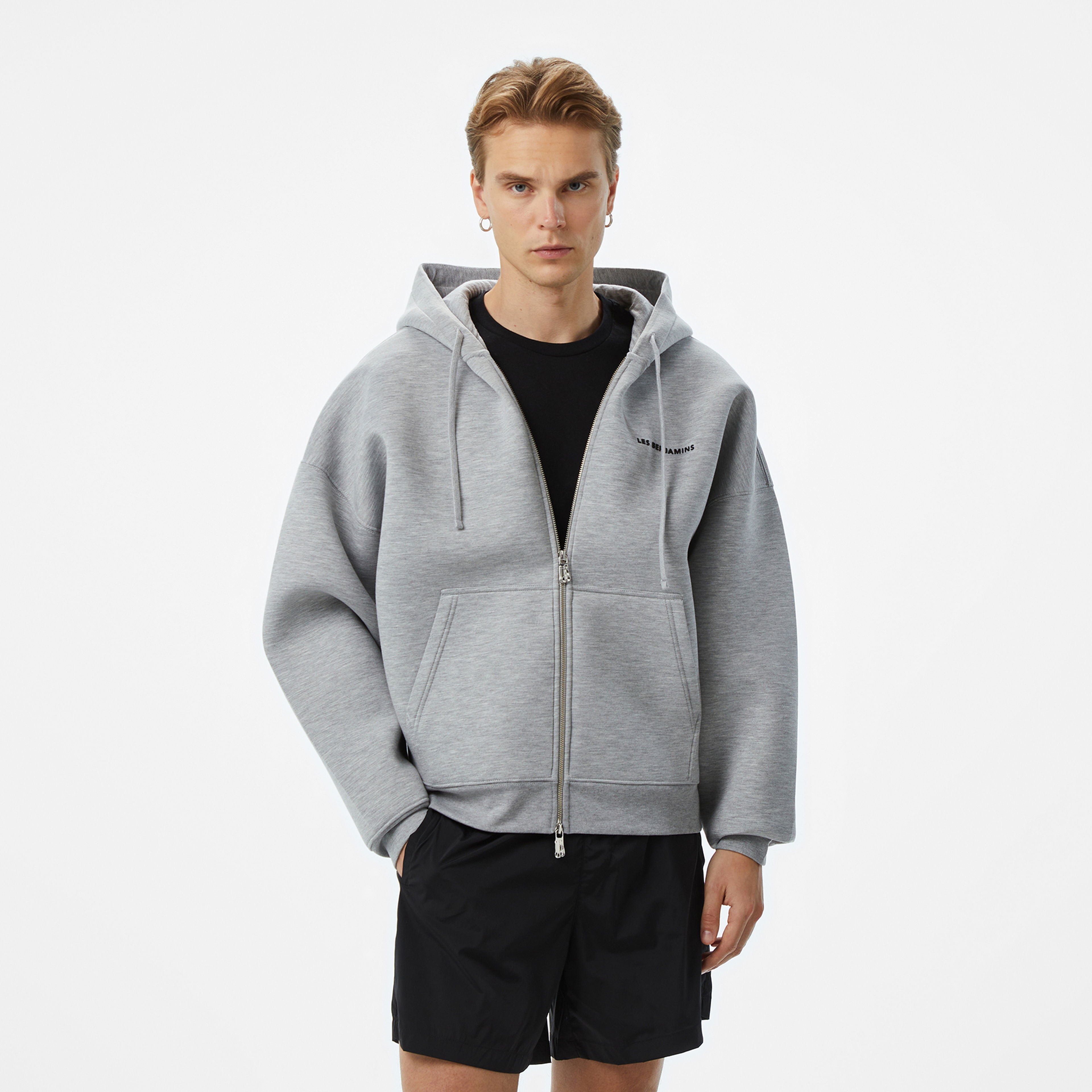 Les Benjamins 401 Zipped Unisex Gri Sweatshirt