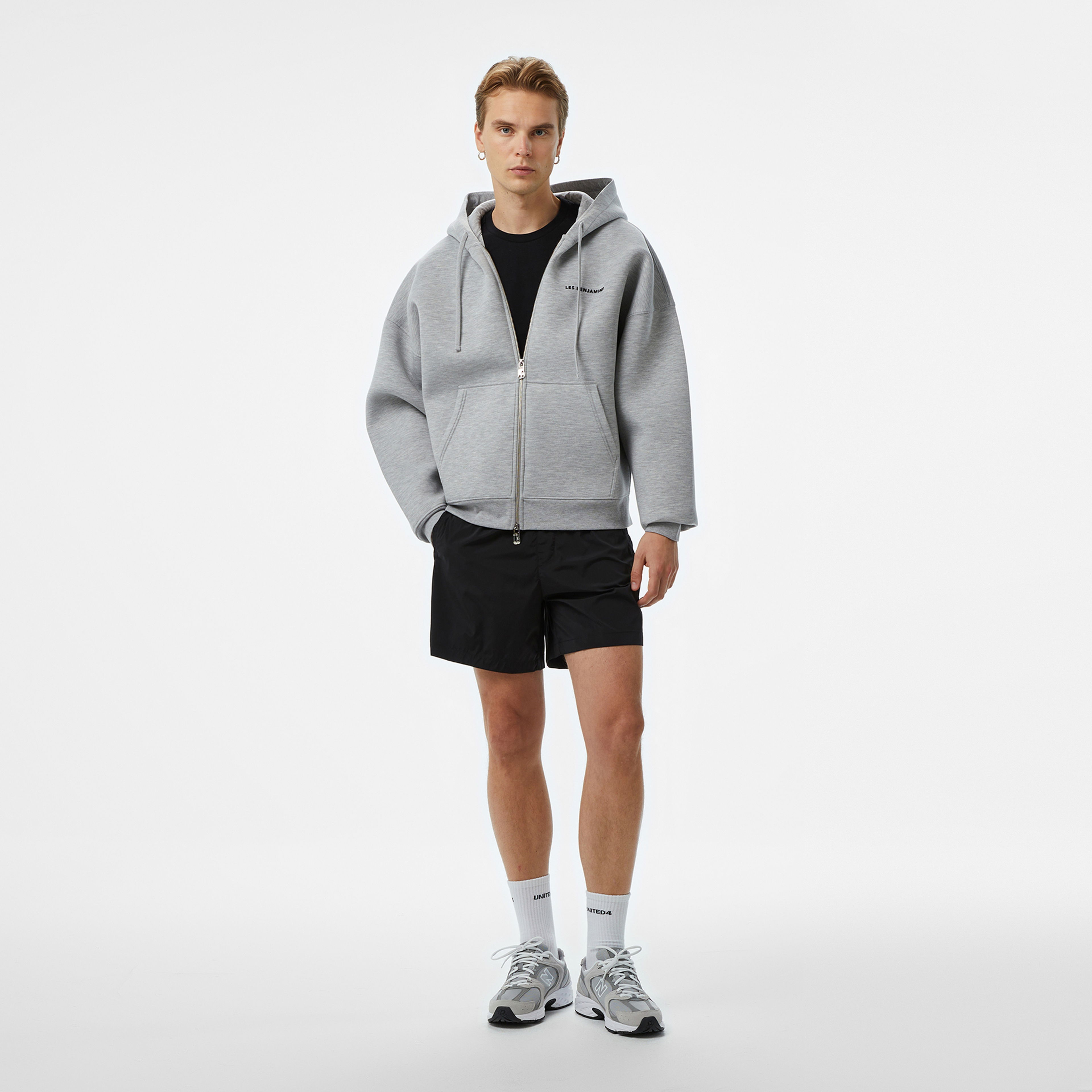 Les Benjamins 401 Zipped Unisex Gri Sweatshirt