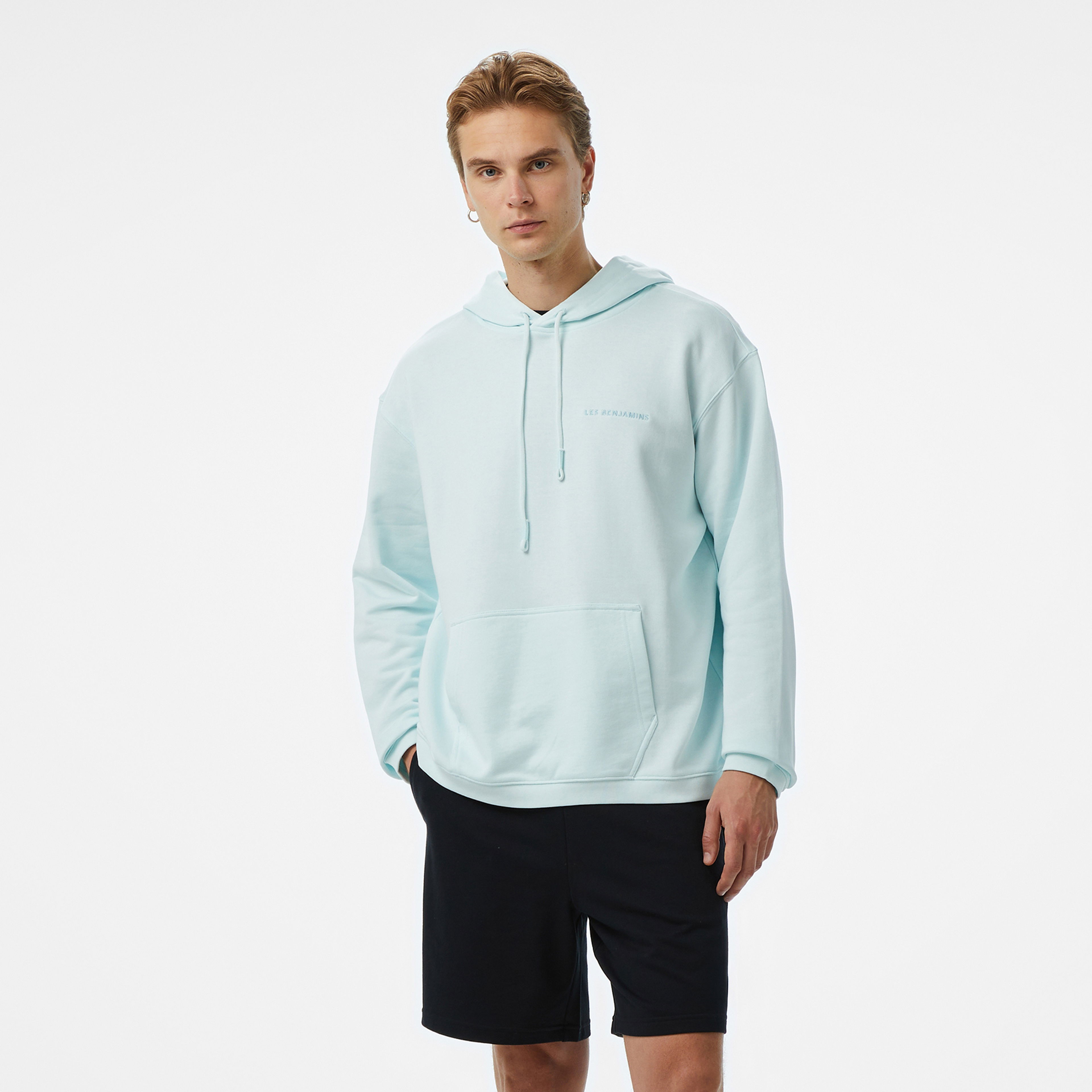 Les Benjamins Essentials Erkek Mavi Hoodie