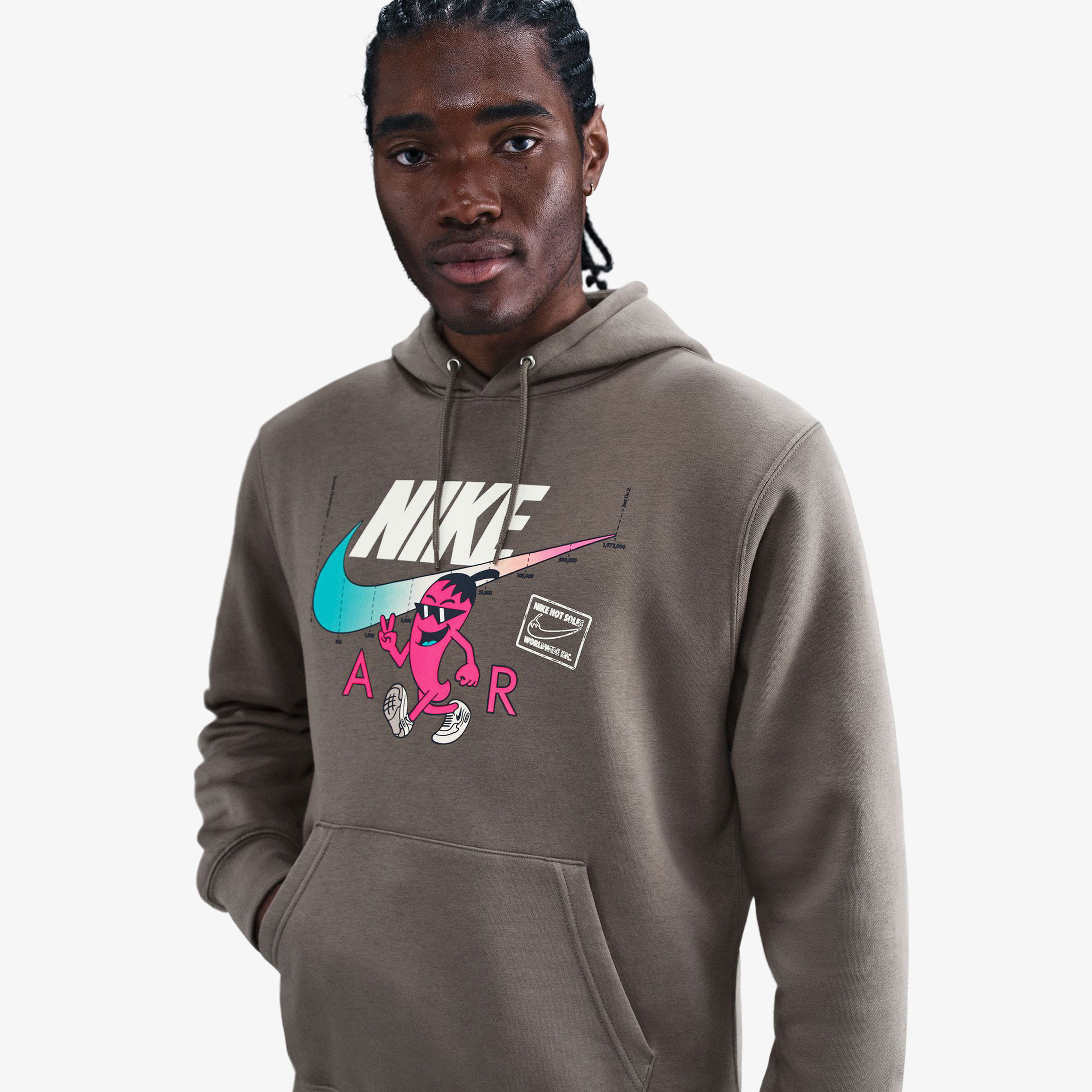 Nike Sportswear Club Gfx Erkek Kahverengi Sweatshirt