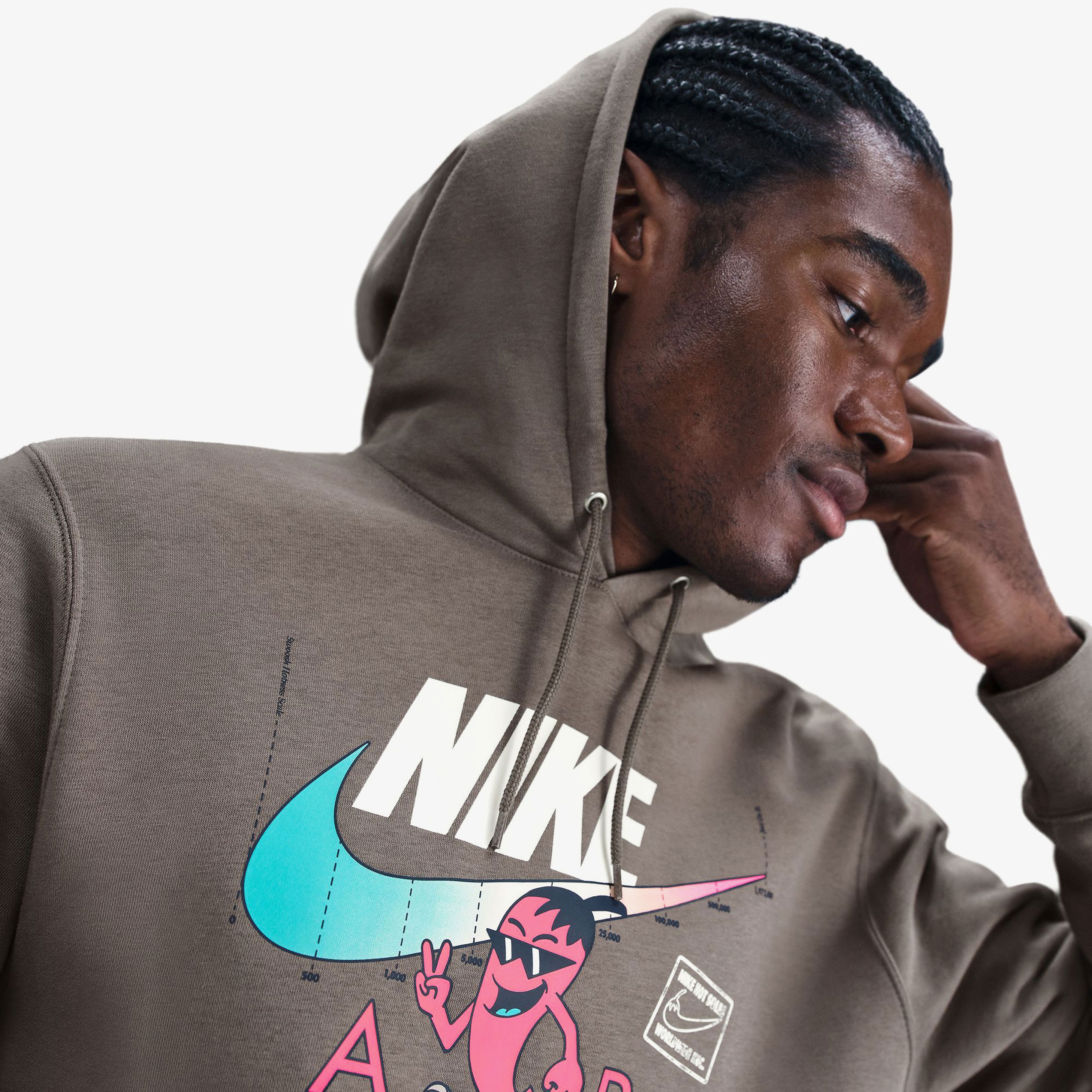 Nike Sportswear Club Gfx Erkek Kahverengi Sweatshirt
