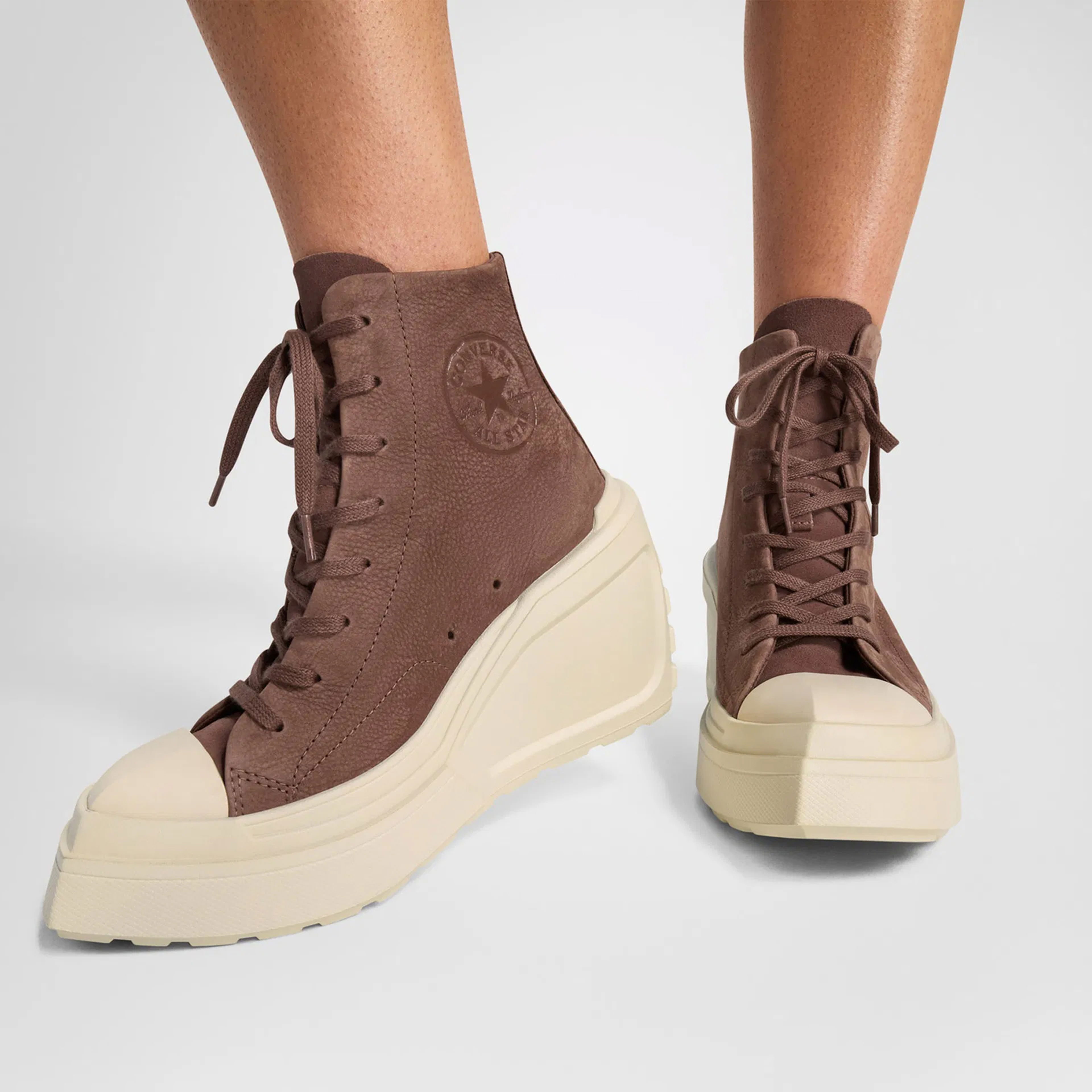 Converse Chuck 70 De Luxe Wedge Kadın Kahverengi Deri Platform Sneaker