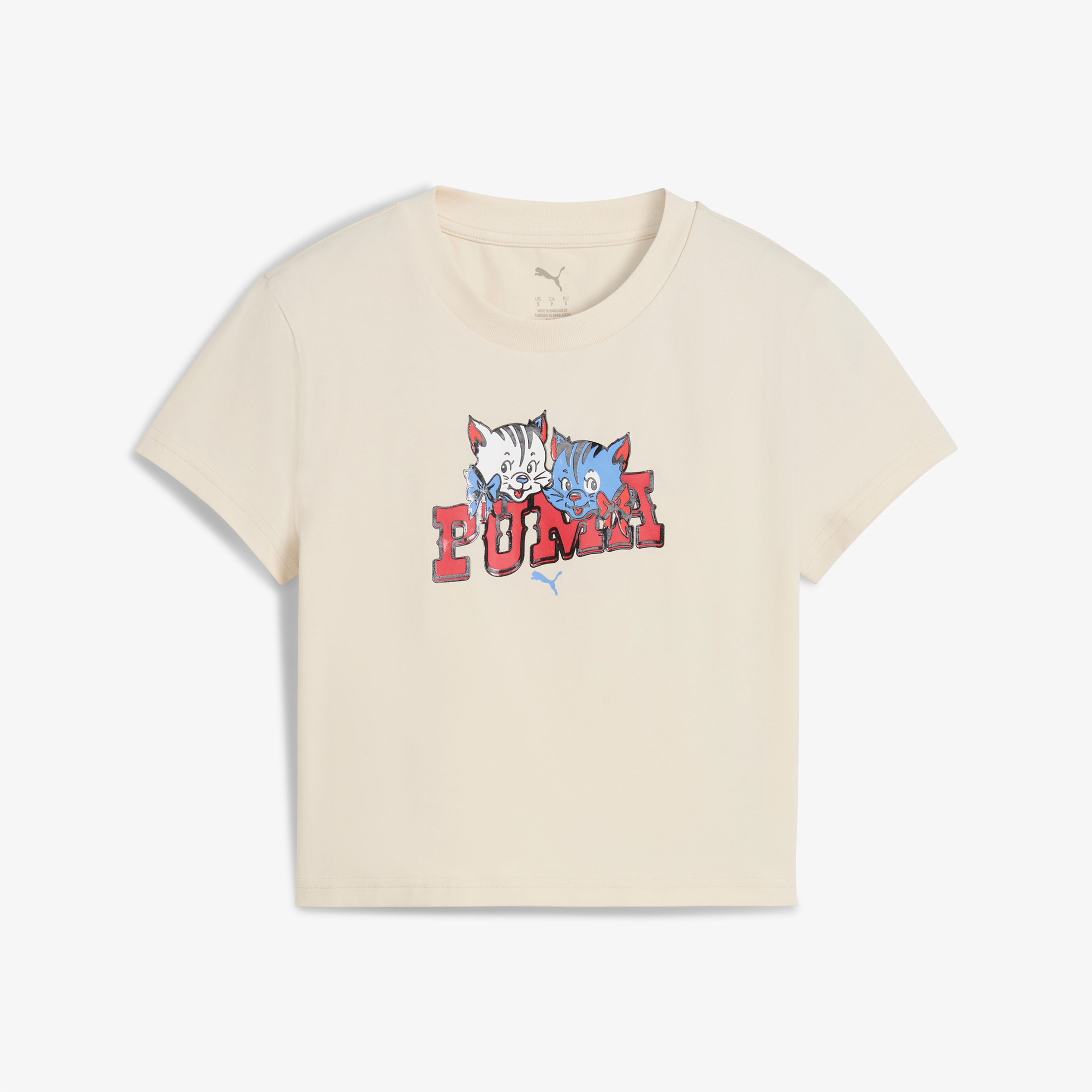 Puma Graphic Kitten Baby Kadın Krem T-Shirt
