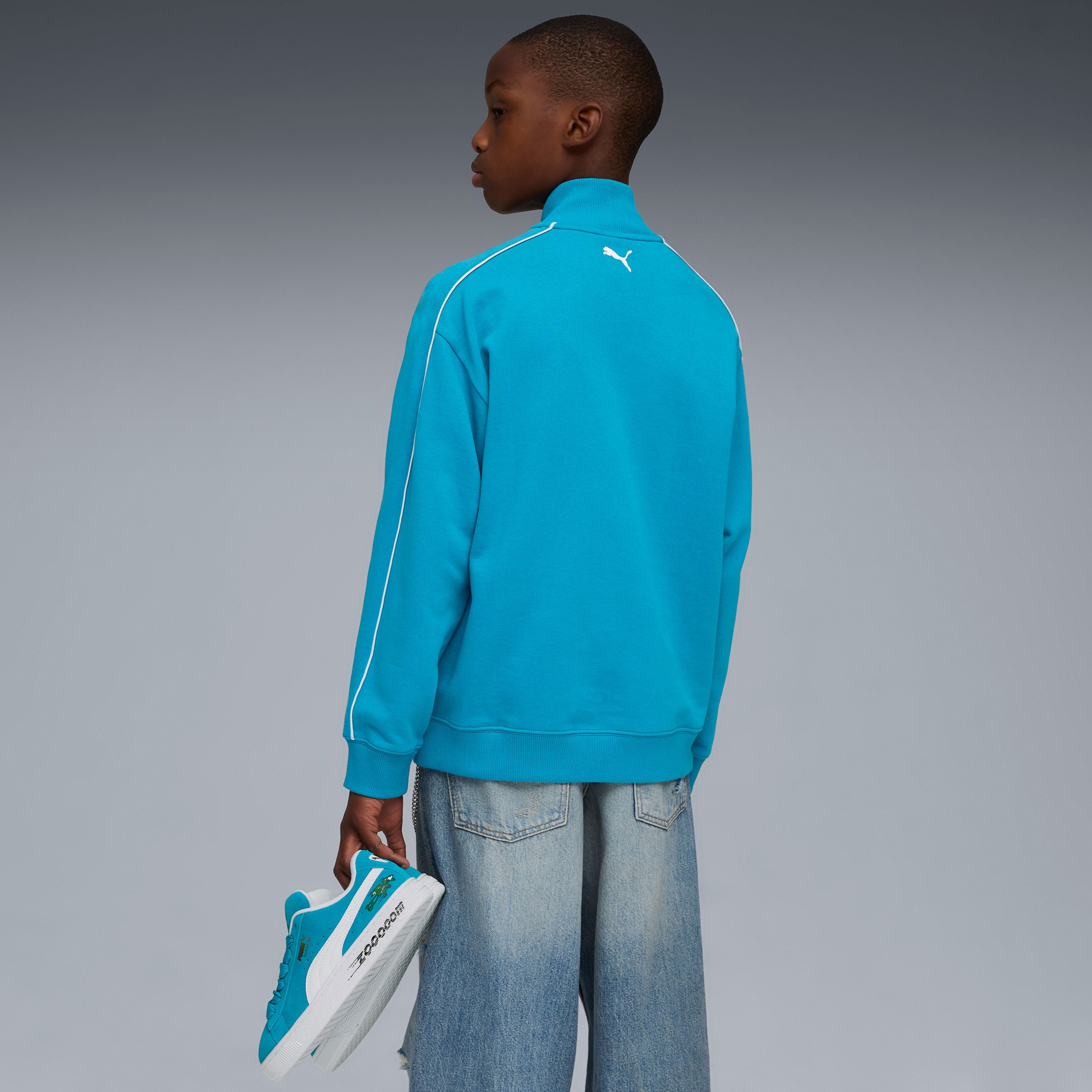 Puma T7 Super Çocuk Mavi Sweatshirt