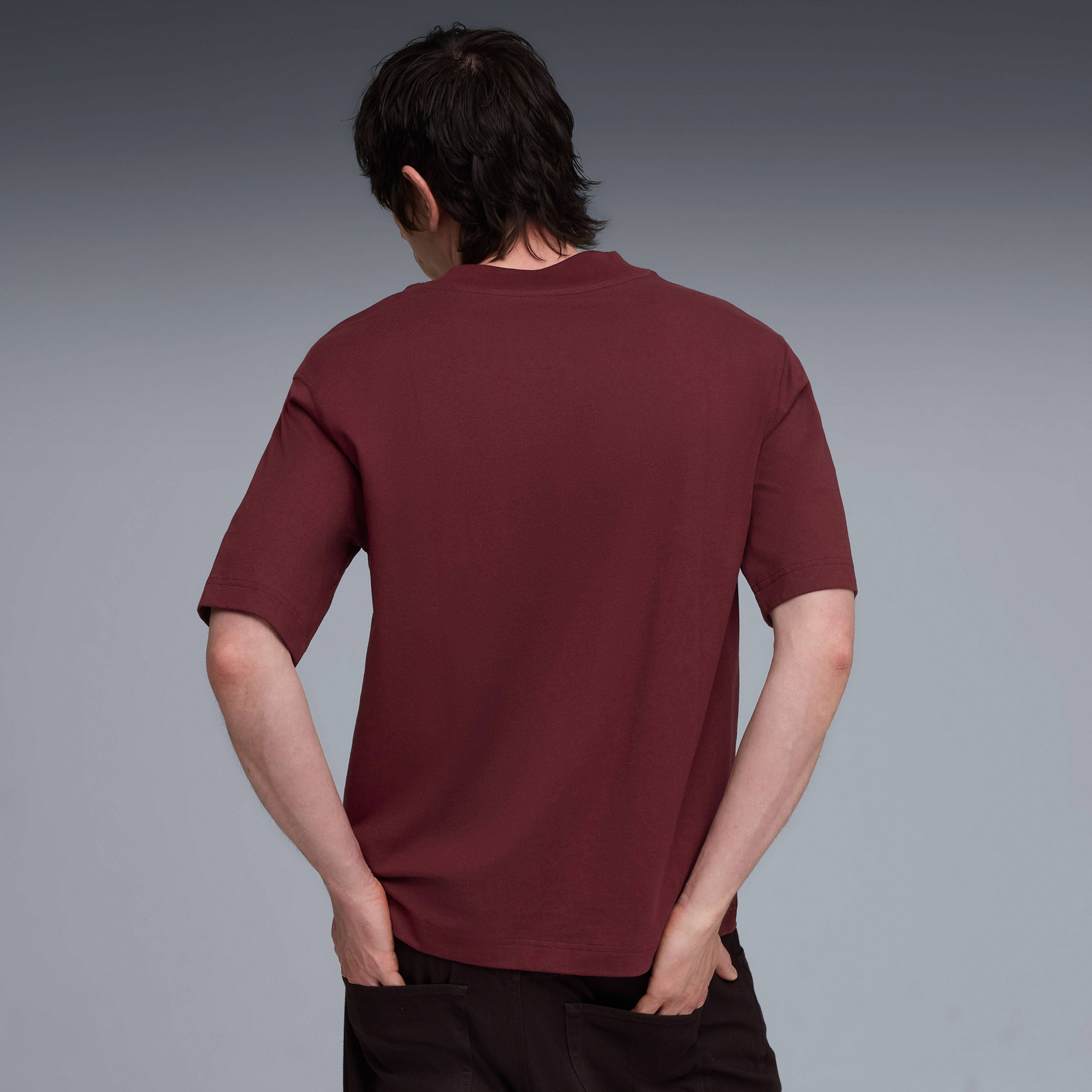 Puma Essentials Graphic Boxy Unisex Bordo T-Shirt