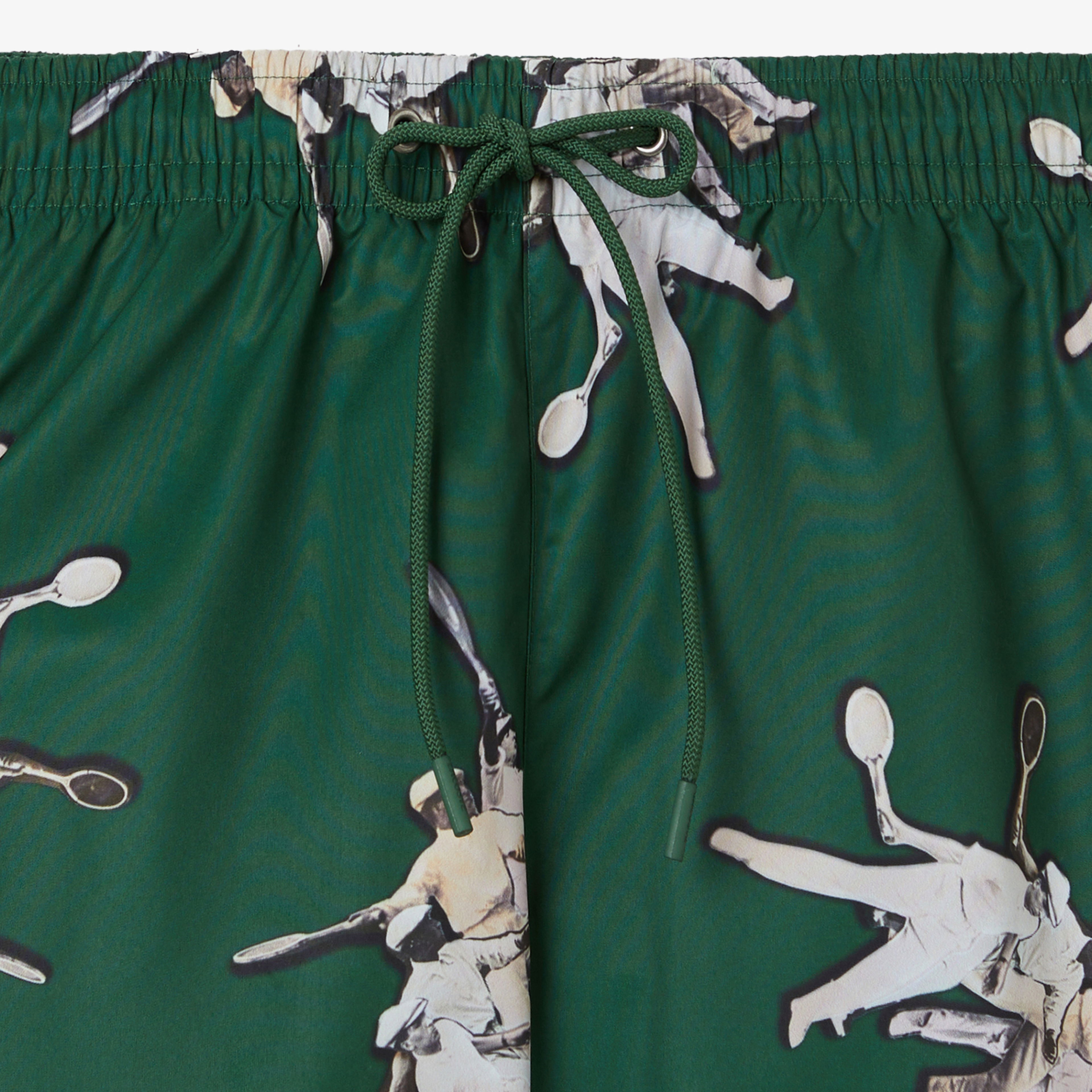 Lacoste Erkek Regular Fit Desenli Yeşil Mayo