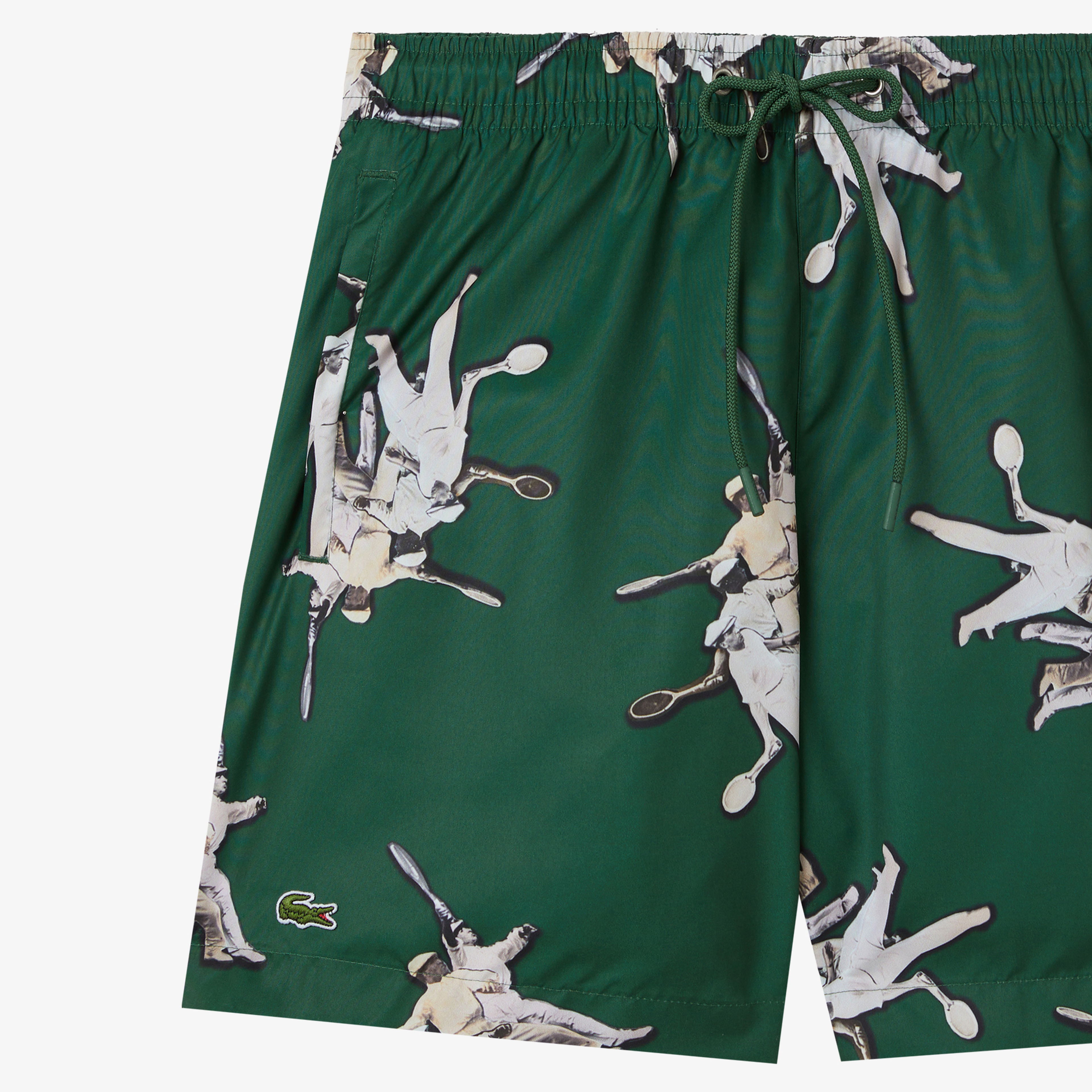 Lacoste Erkek Regular Fit Desenli Yeşil Mayo