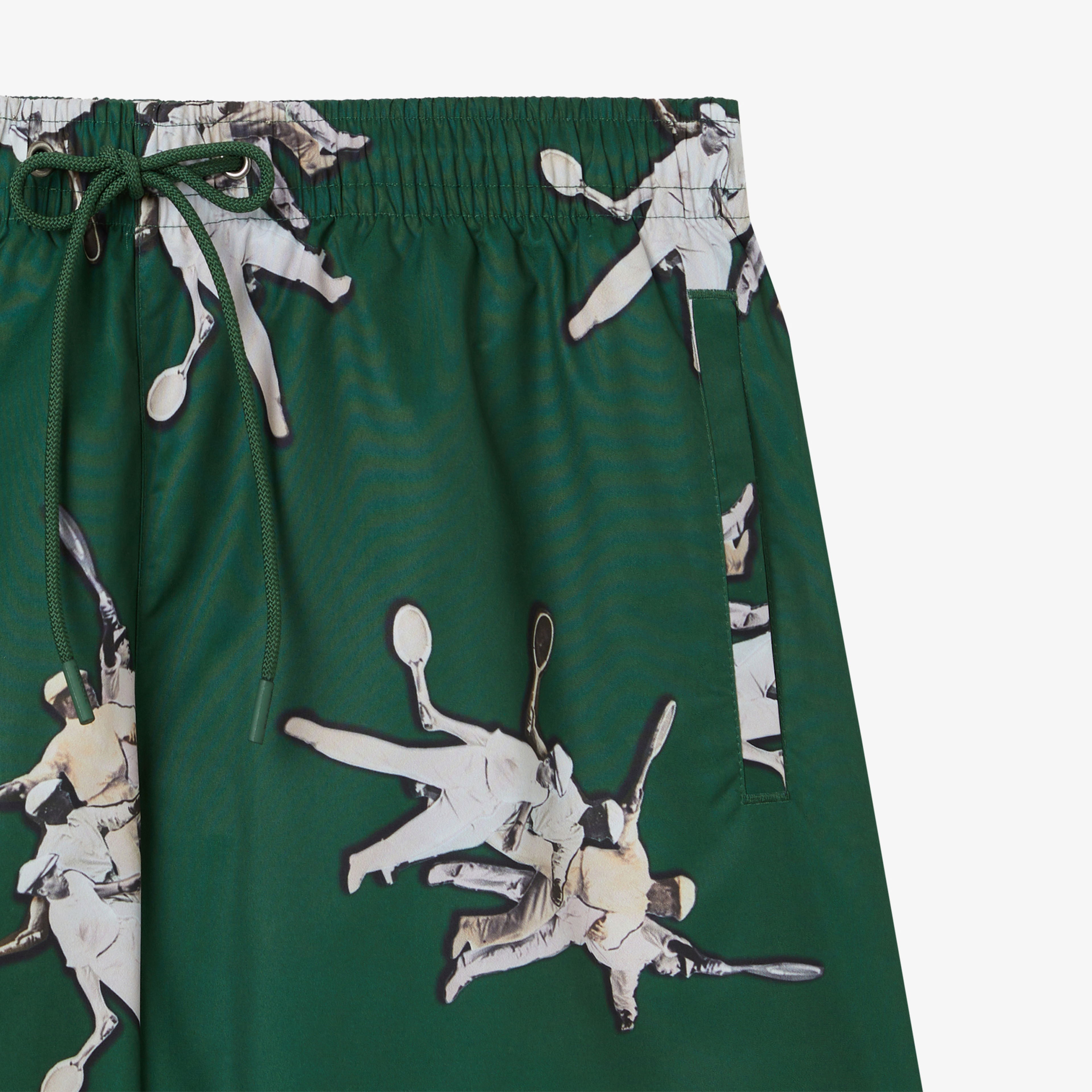 Lacoste Erkek Regular Fit Desenli Yeşil Mayo