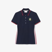 Lacoste Kadın Slim Fit Renk Bloklu Lacivert Polo