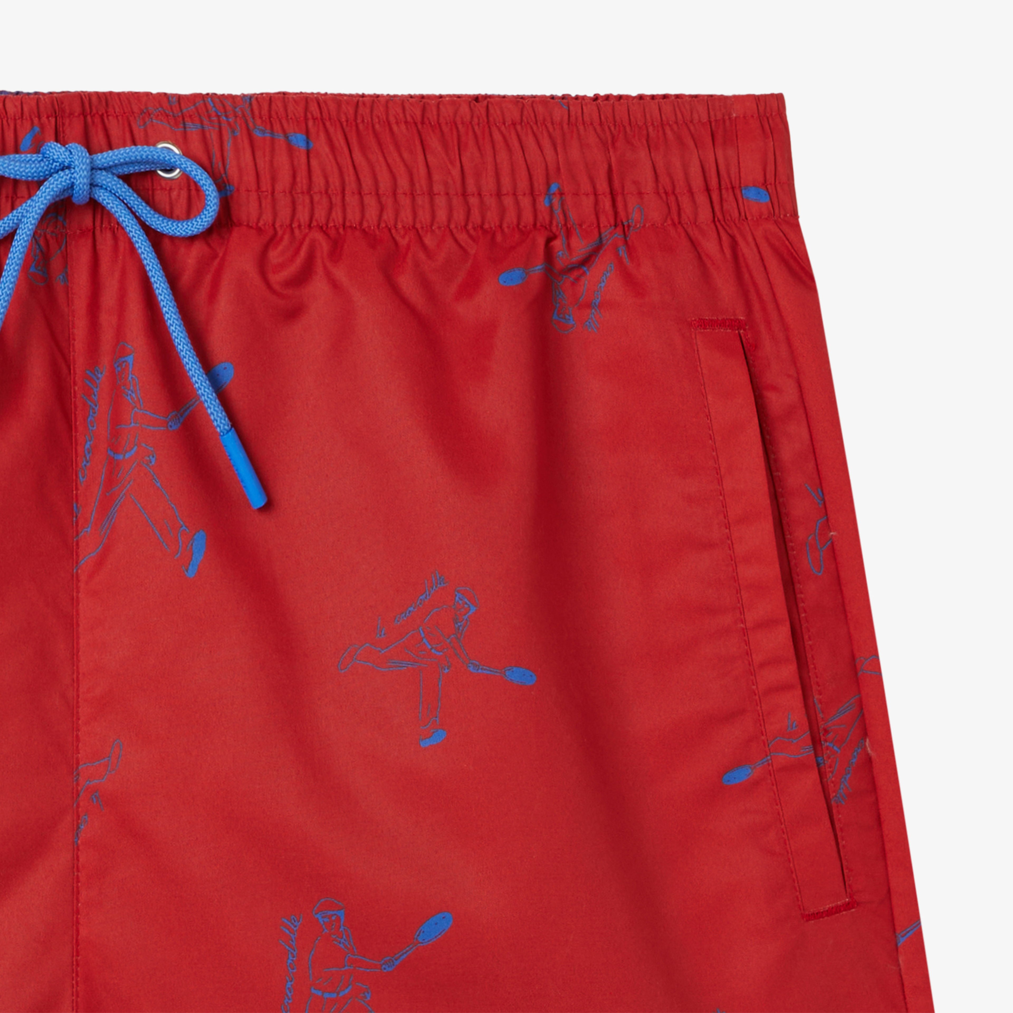 Lacoste Erkek Regular Fit Desenli Kırmızı Mayo