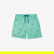 Lacoste Erkek Regular Fit Desenli Yeşil Mayo