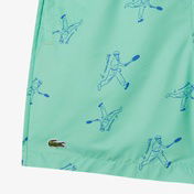 Lacoste Erkek Regular Fit Desenli Yeşil Mayo