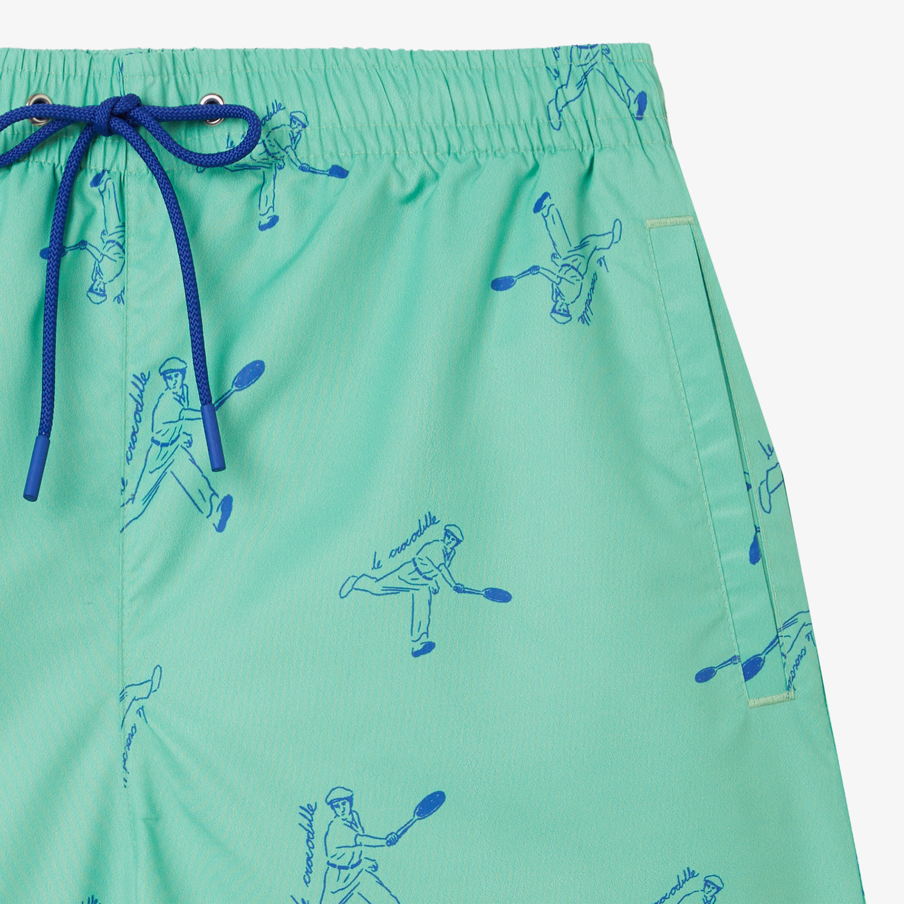 Lacoste Erkek Regular Fit Desenli Yeşil Mayo