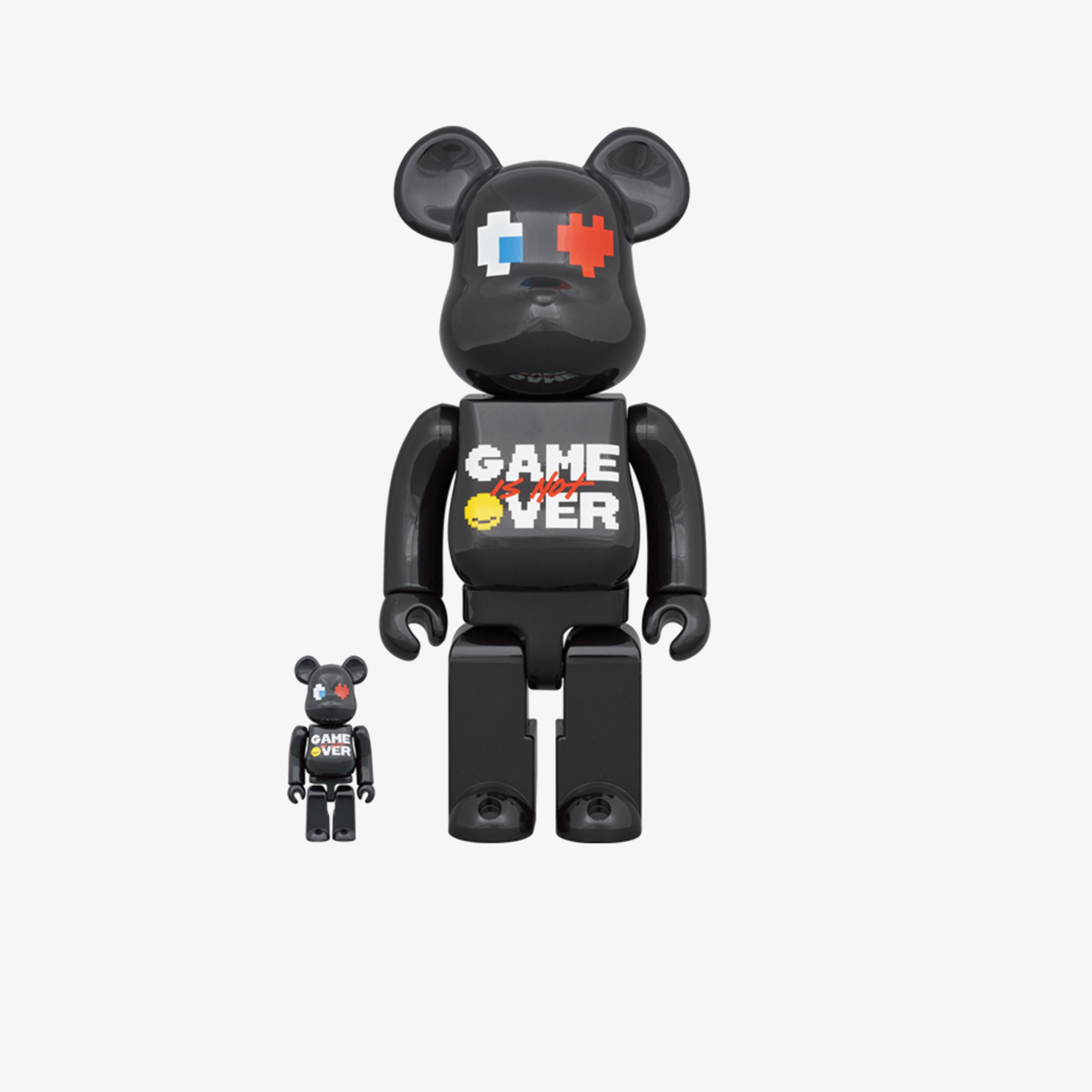 Bearbrick Pac-Man x Grafflex 100% ve  400% Renkli İkili Figür